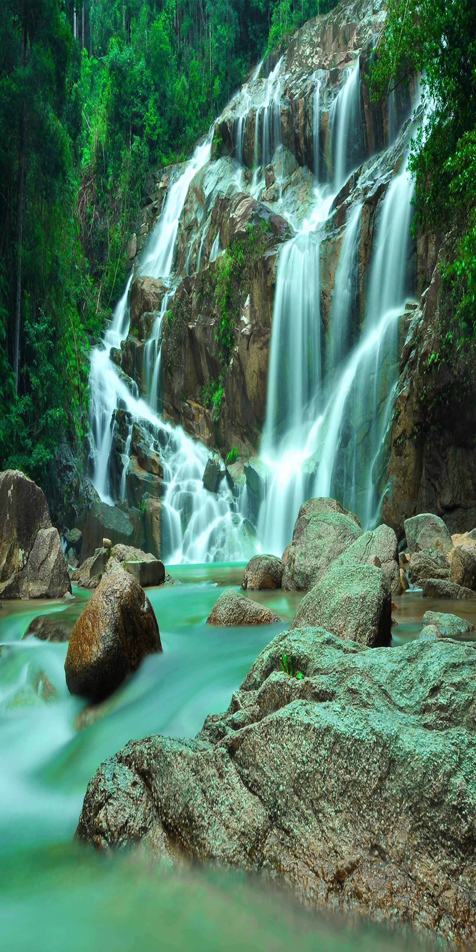 3D Waterfalls Scenery 804 Stair Risers Wallpaper AJ Wallpaper