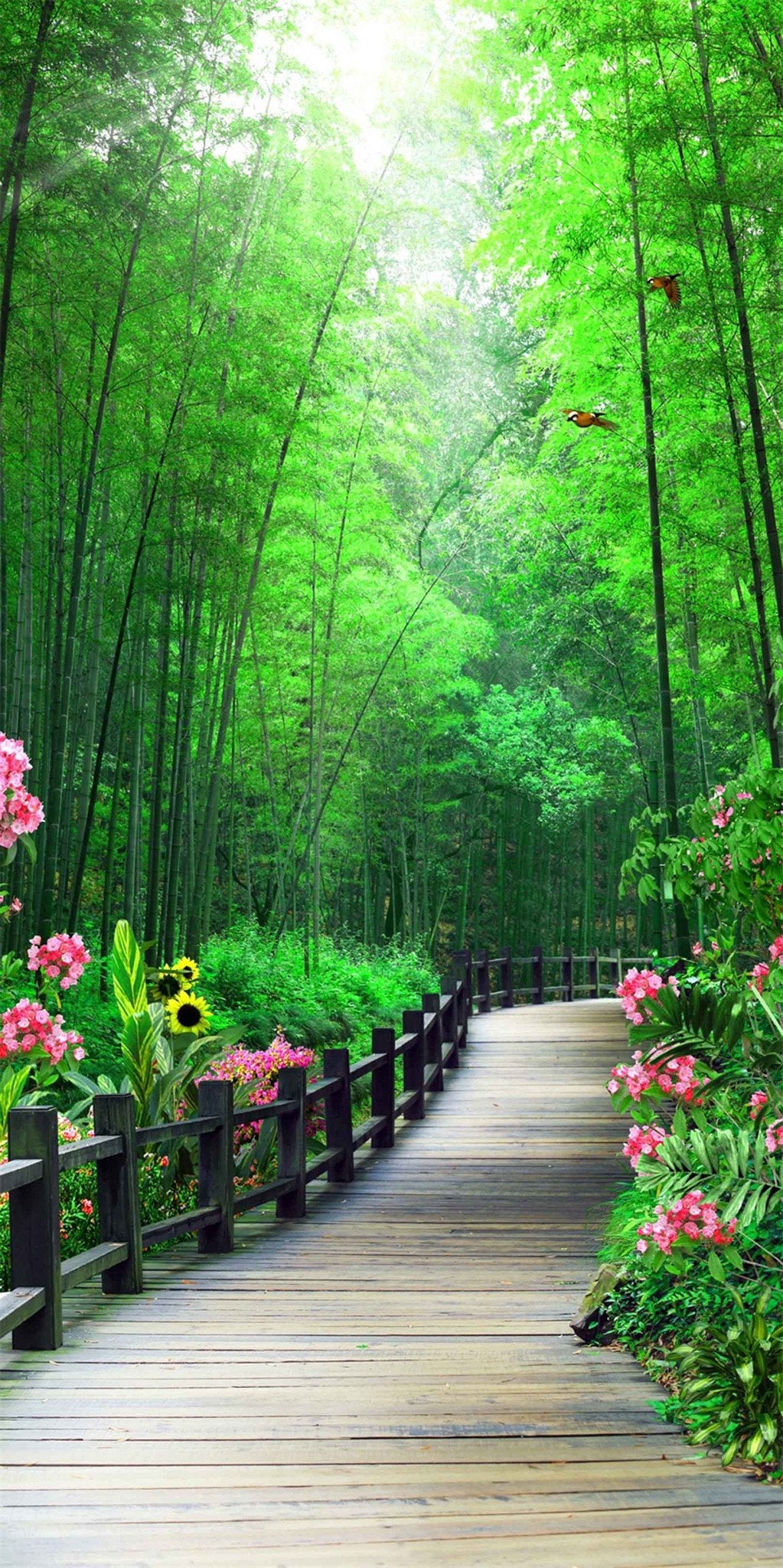 3D Bamboo Forest Wood Road 941 Stair Risers Wallpaper AJ Wallpaper