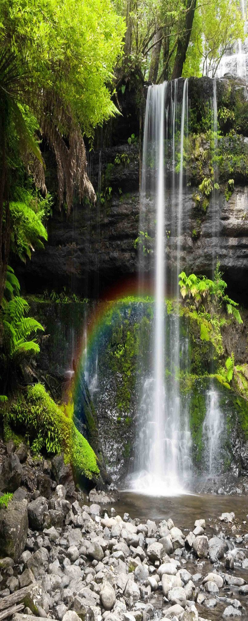 3D Waterfall Rainbow 927 Stair Risers Wallpaper AJ Wallpaper