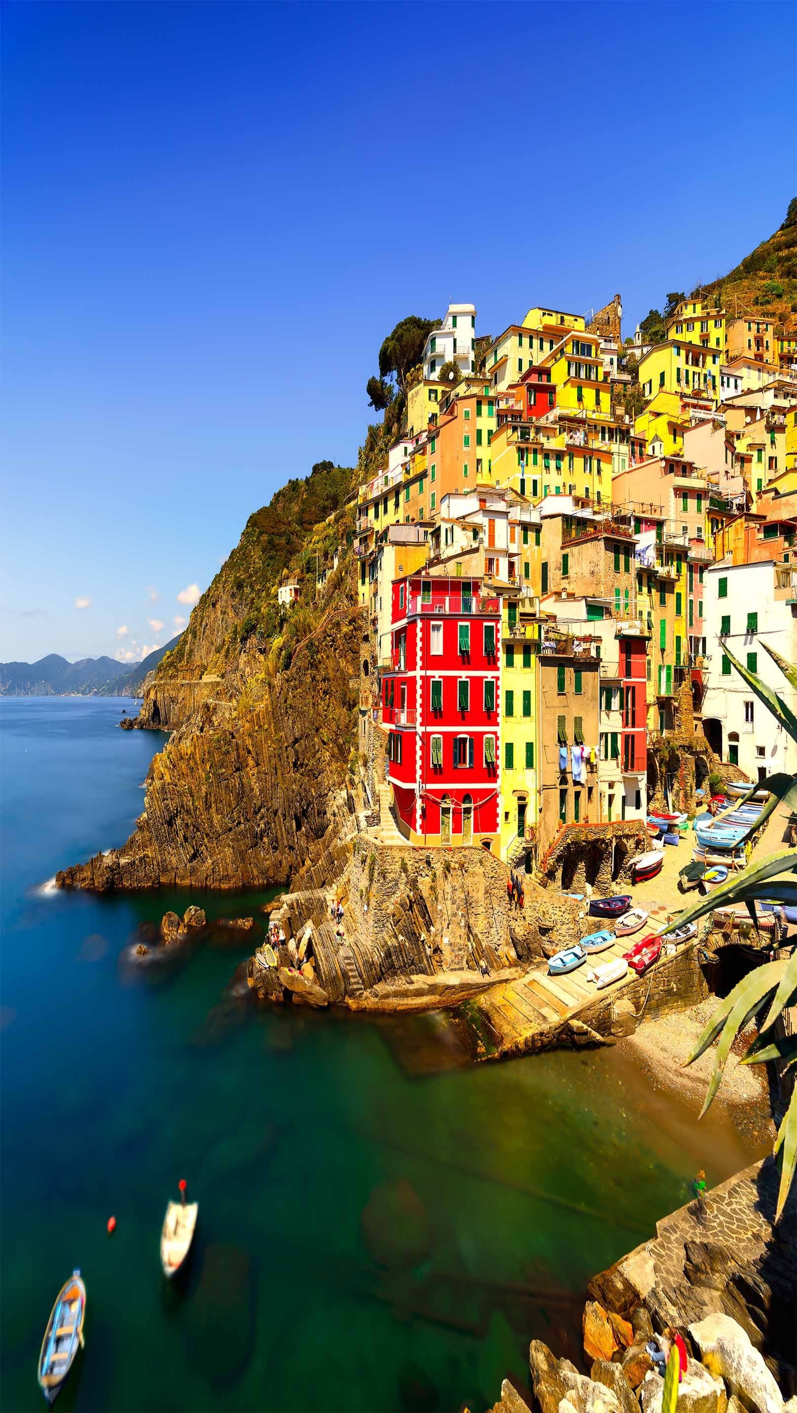 3D Seaside Color Town 730 Stair Risers Wallpaper AJ Wallpaper