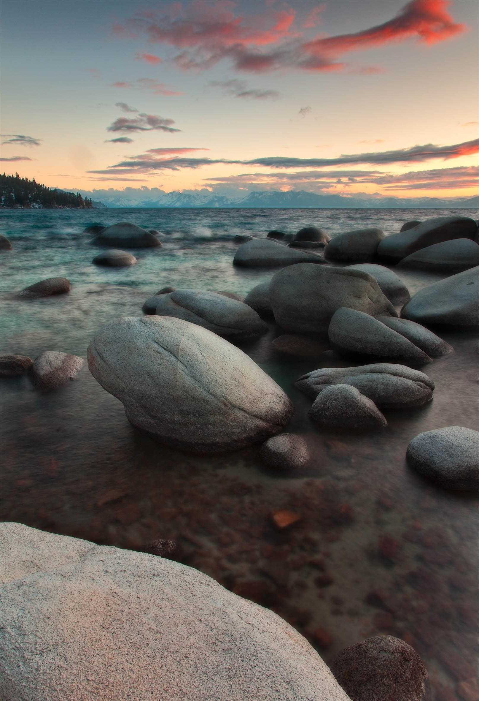 3D Lake Stones Sunset 703 Stair Risers Wallpaper AJ Wallpaper