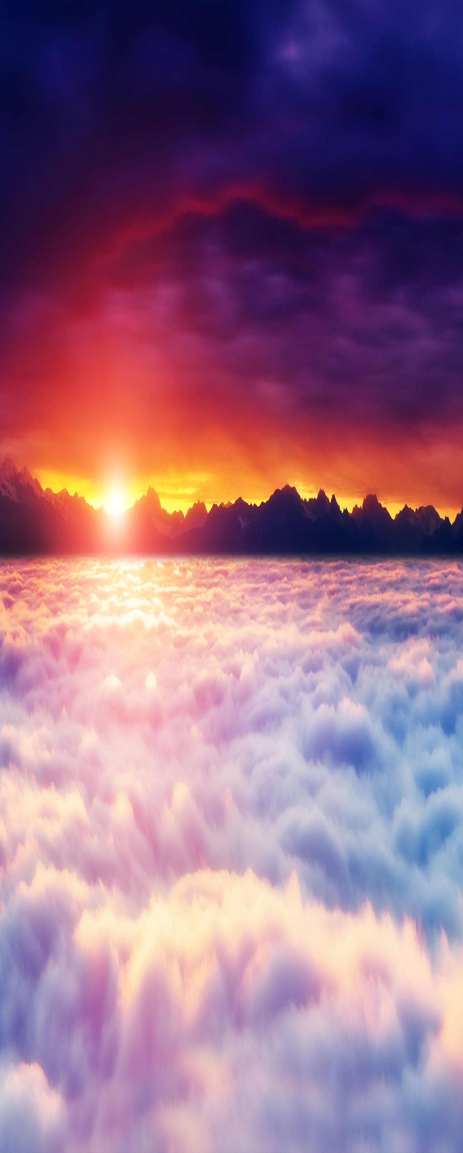 3D Sunrise Sea Of Clouds 891 Stair Risers Wallpaper AJ Wallpaper