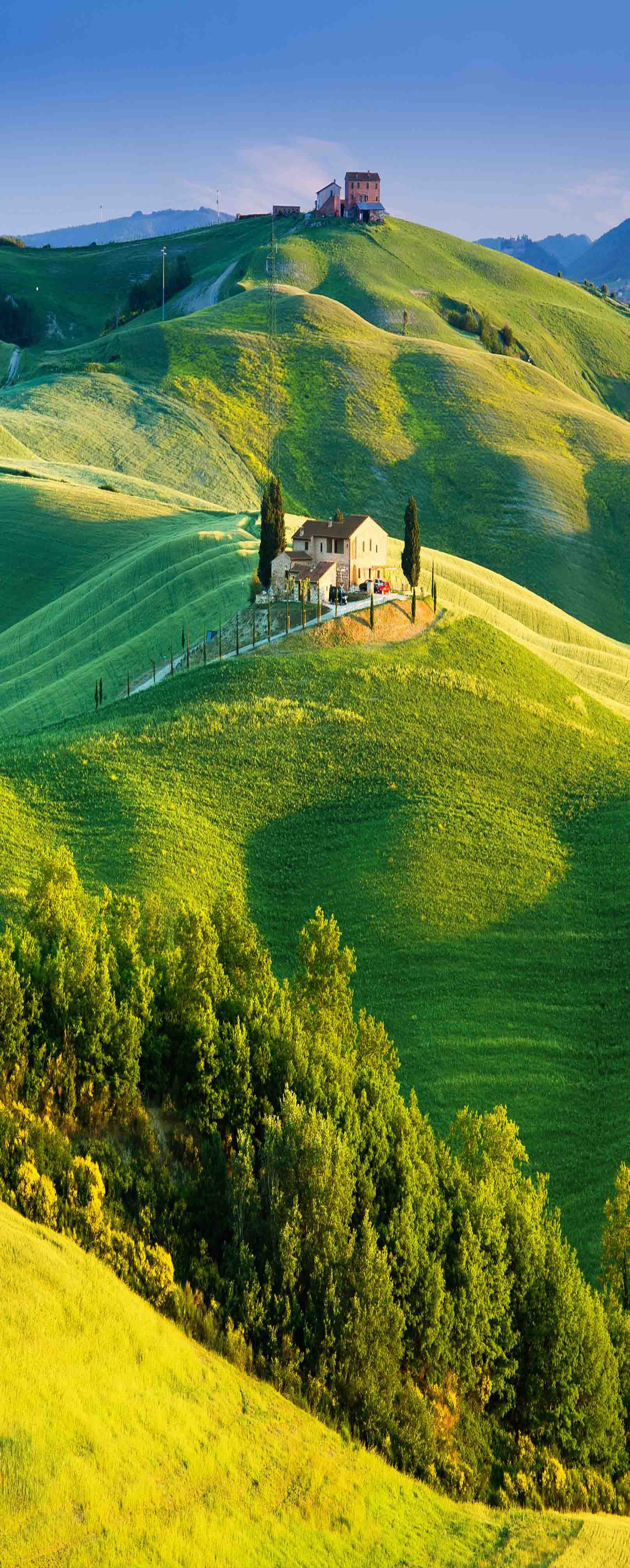 3D Green Mountain Village 845 Stair Risers Wallpaper AJ Wallpaper