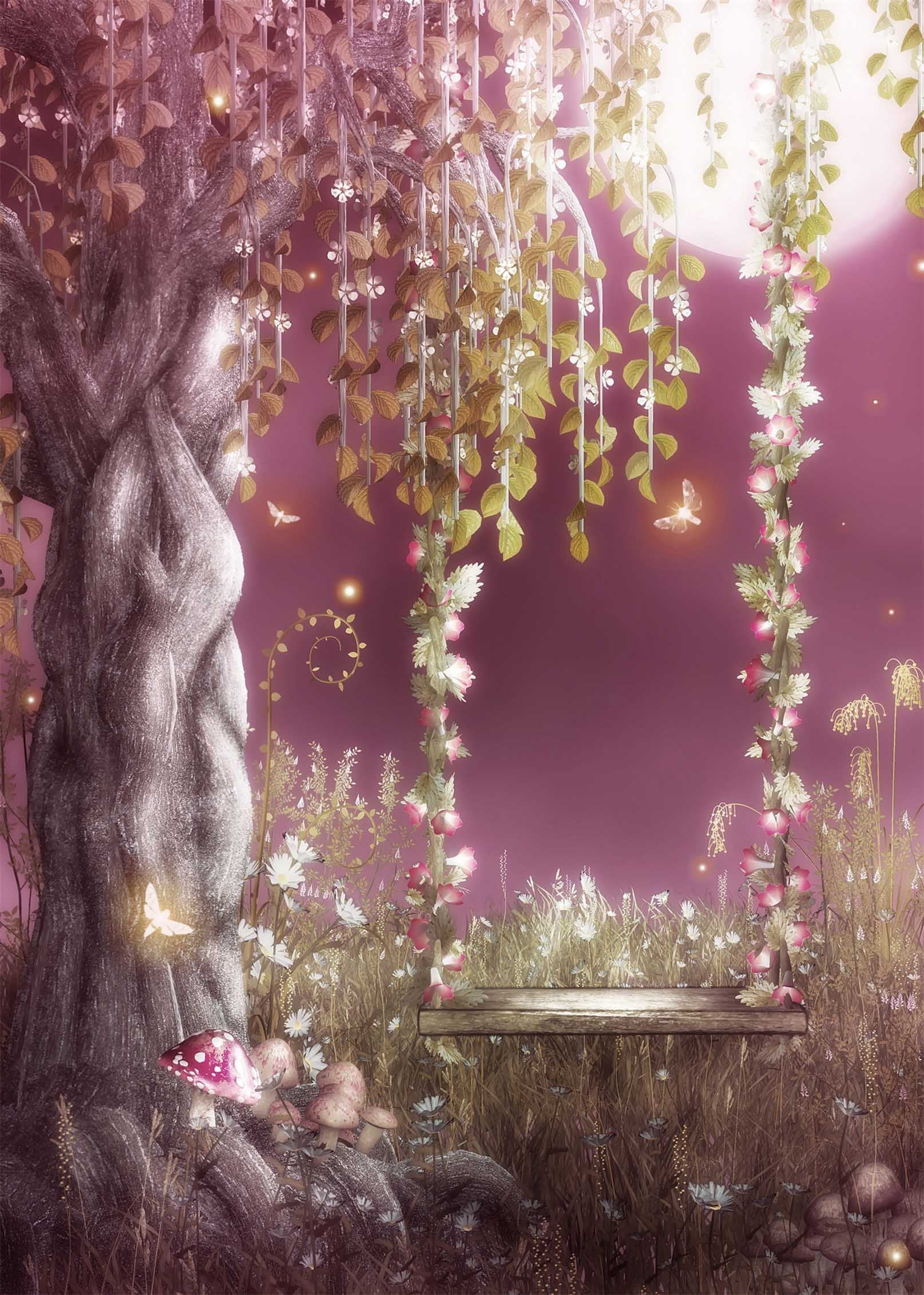 3D Flowers Vine Swing 1033 Stair Risers Wallpaper AJ Wallpaper