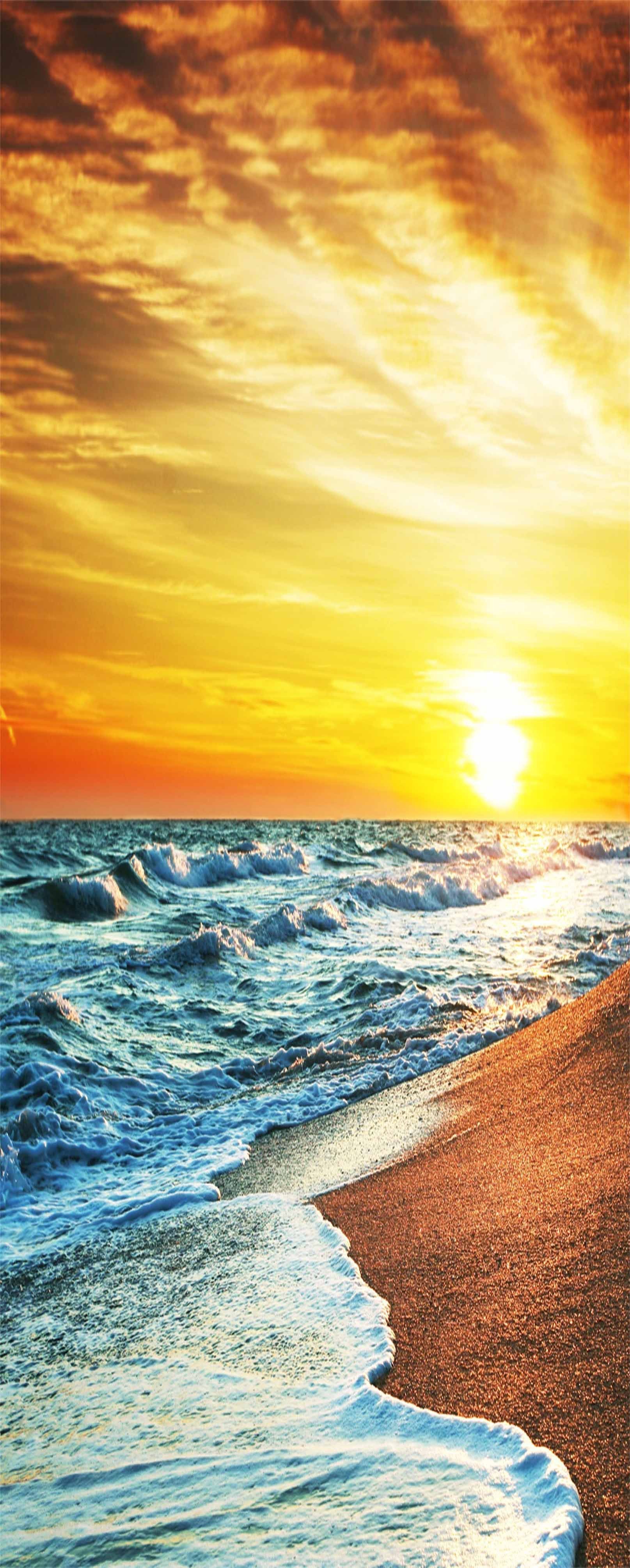 3D Bright Beach Sunset 1201 Stair Risers Wallpaper AJ Wallpaper