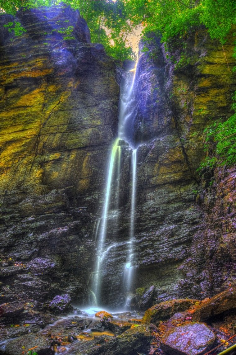 3D Cliff Flowing Streams 488 Stair Risers Wallpaper AJ Wallpaper