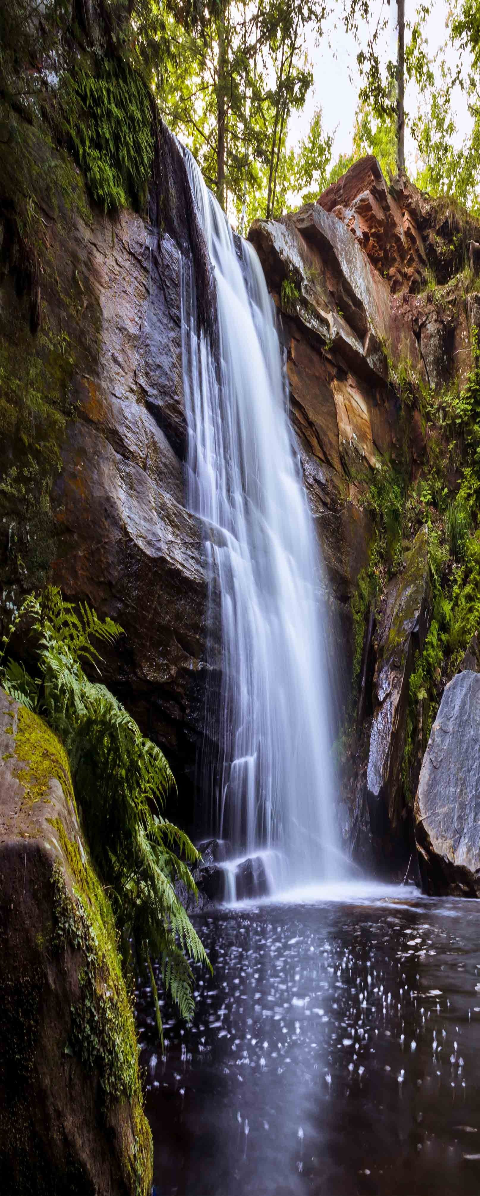 3D Rock Cliff Waterfall 1172 Stair Risers Wallpaper AJ Wallpaper