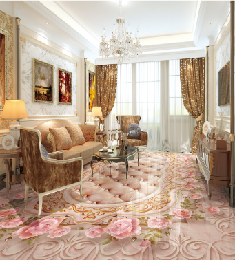 3D Flowers Turui 036 Floor Mural Wallpaper AJ Wallpaper 2