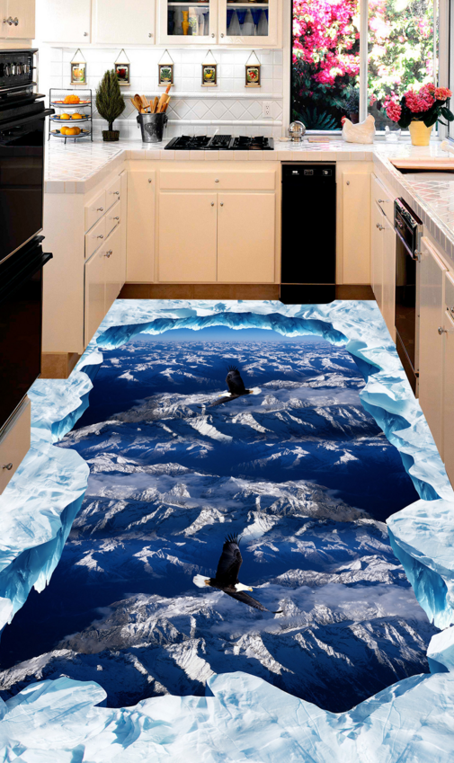 3D Eagle 042 Floor Mural Wallpaper AJ Wallpaper 2