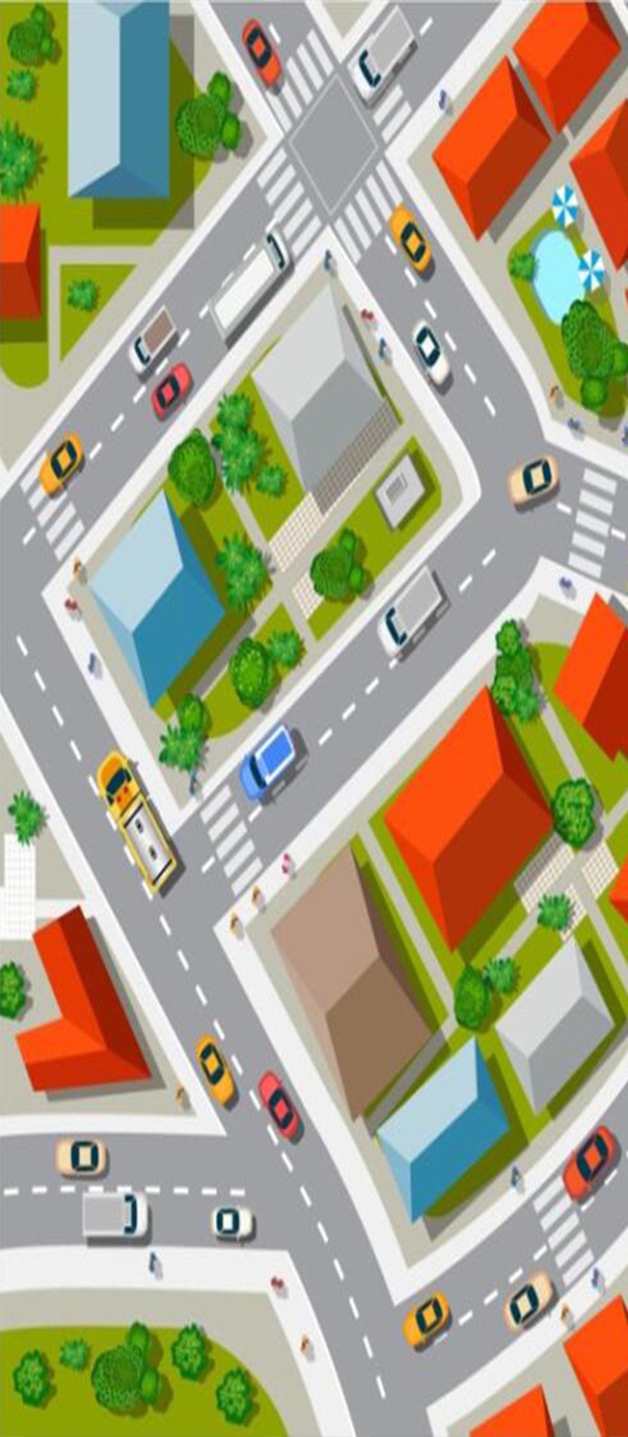 3D City Planning Map 35 Door Mural Wallpaper AJ Wallpaper