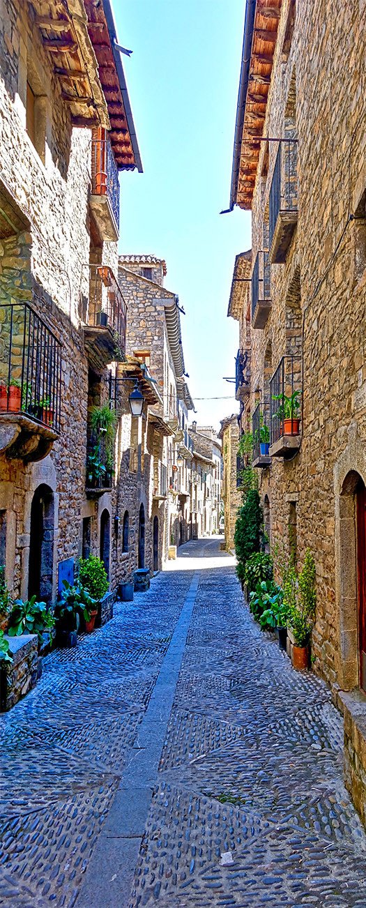 3D alley street building door mural Wallpaper AJ Wallpaper