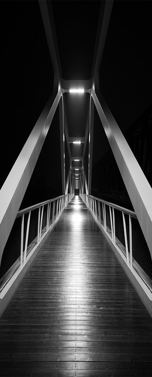 3D takahashi suspension bridge black door mural Wallpaper AJ Wallpaper