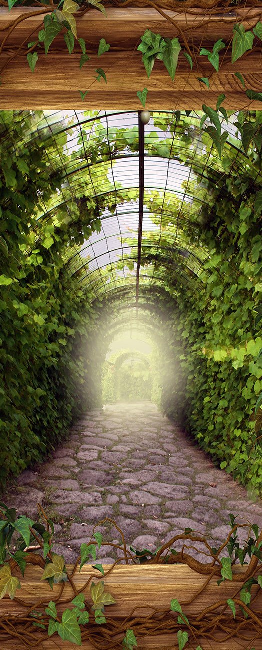 3D cane vine arc stone the long corridor door mural Wallpaper AJ Wallpaper