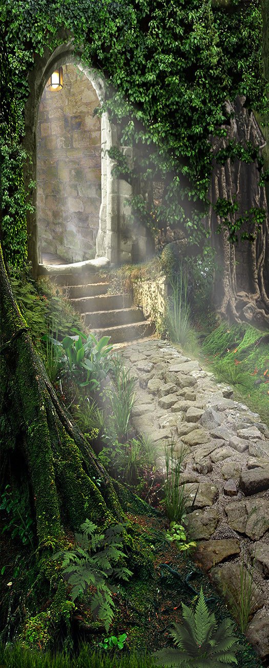 3D sunshine arc arch Ivy door mural Wallpaper AJ Wallpaper