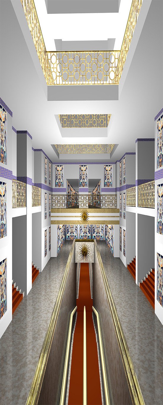 3D hollow carved corridor door mural Wallpaper AJ Wallpaper