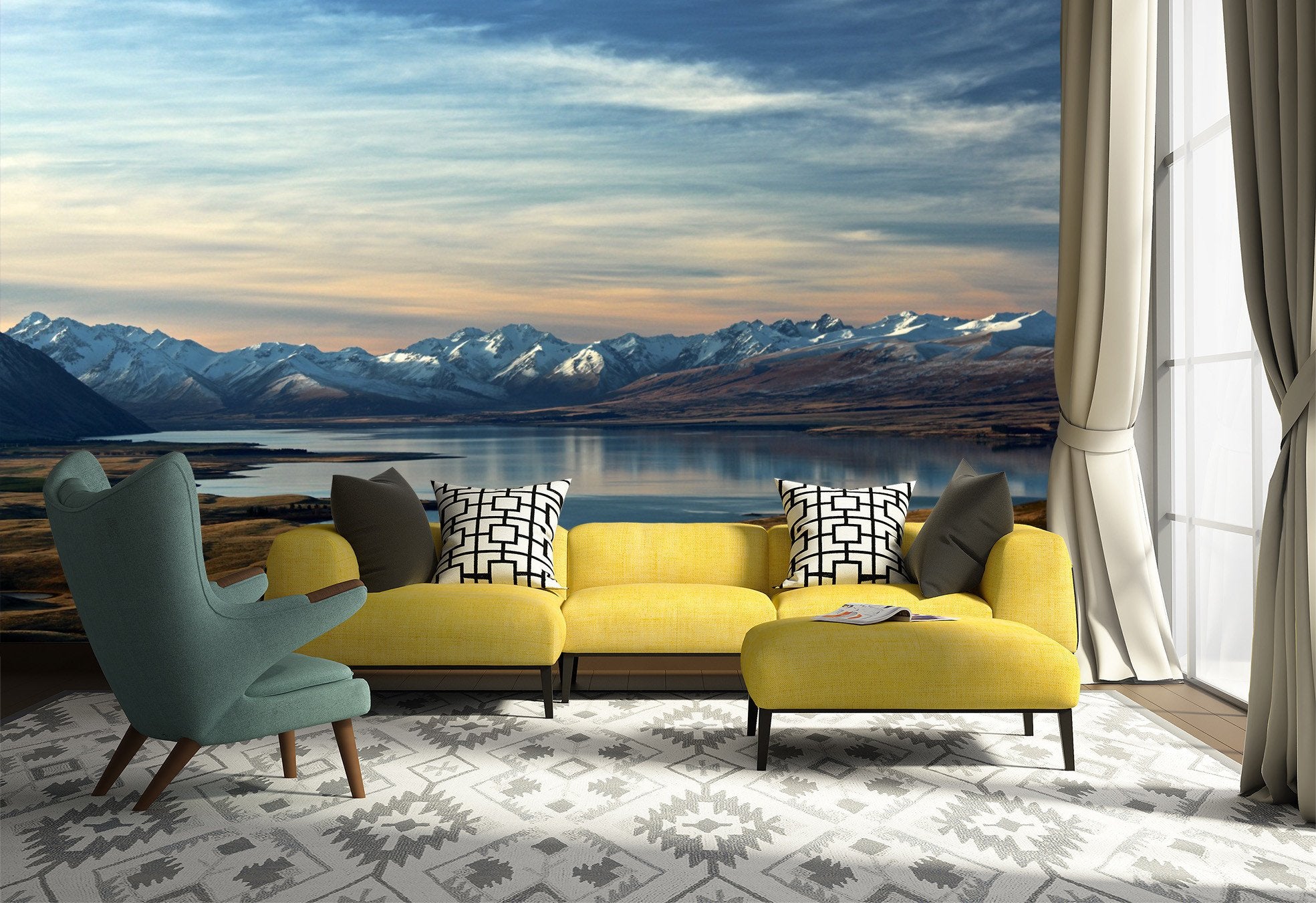 3D Hill Sky Lake Scenery 39 Wallpaper AJ Wallpaper