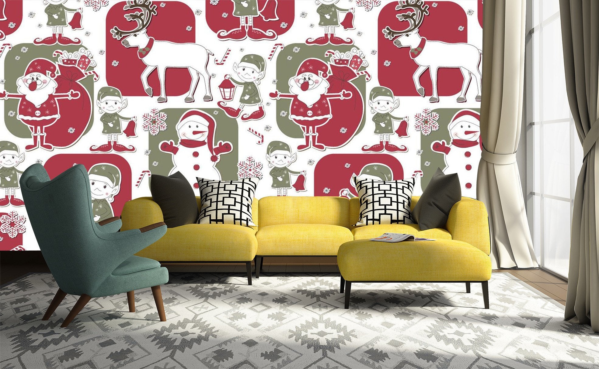 3D Christmas Deer Snowman 765 Wallpaper AJ Wallpaper