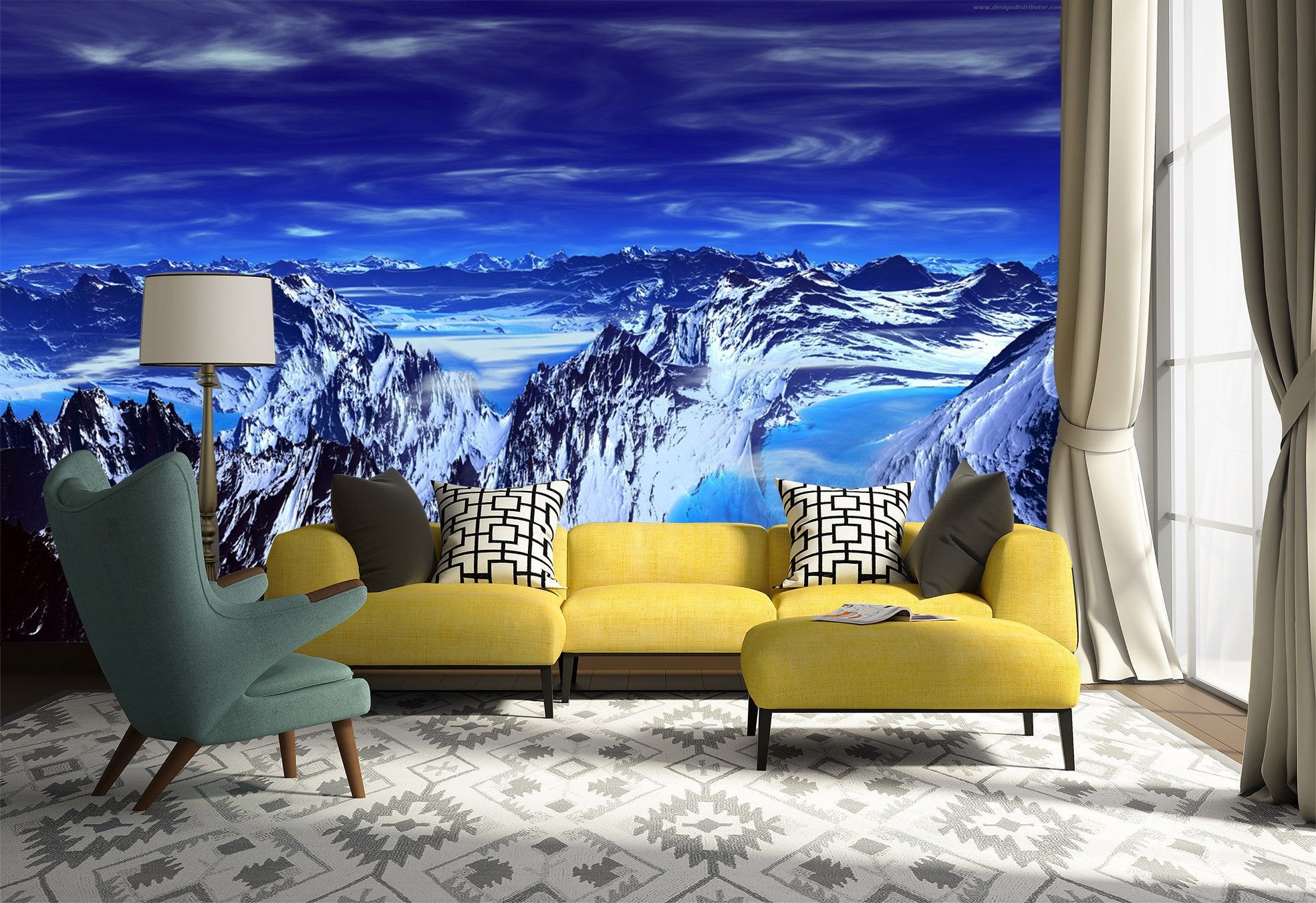 3D Blue Ice Berg 047 Wallpaper AJ Wallpaper