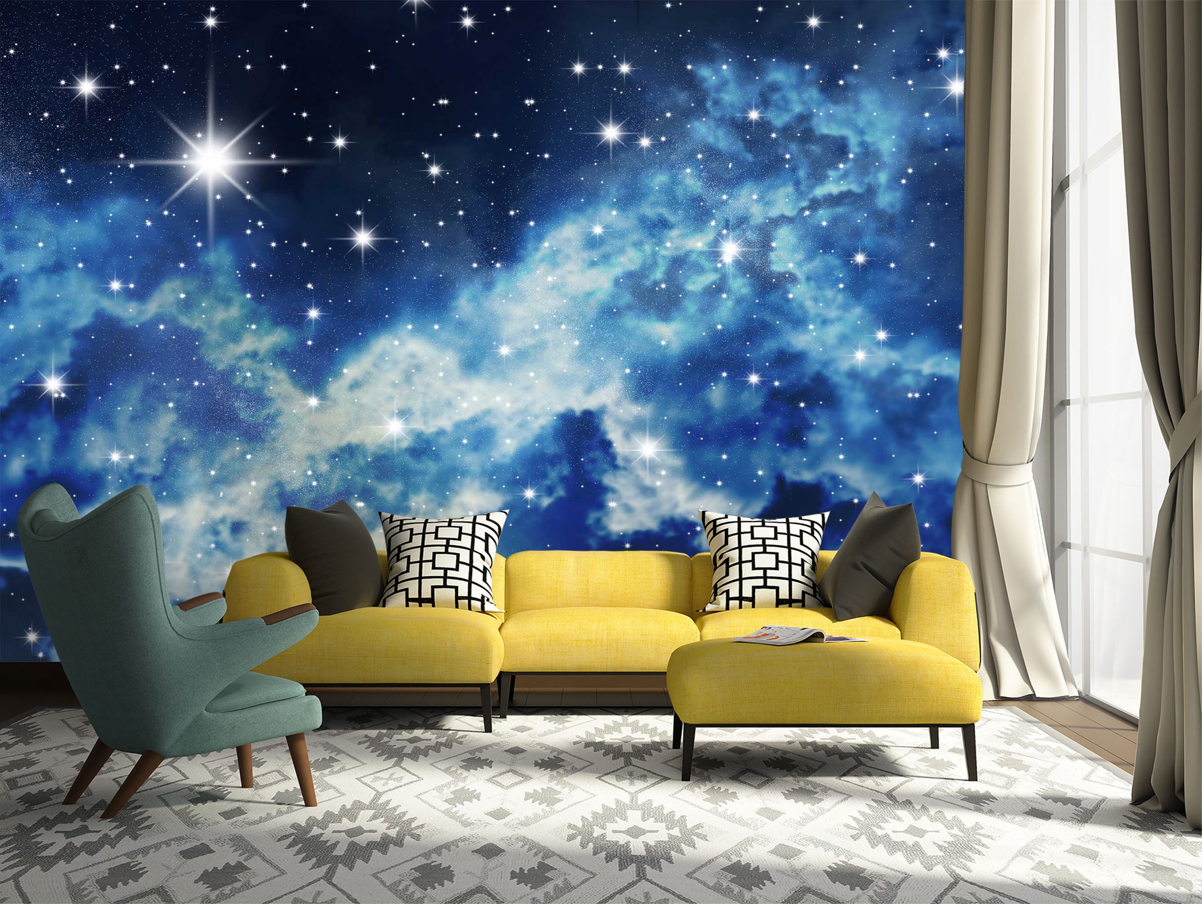 3D Shining Stars 1006 Wall Murals