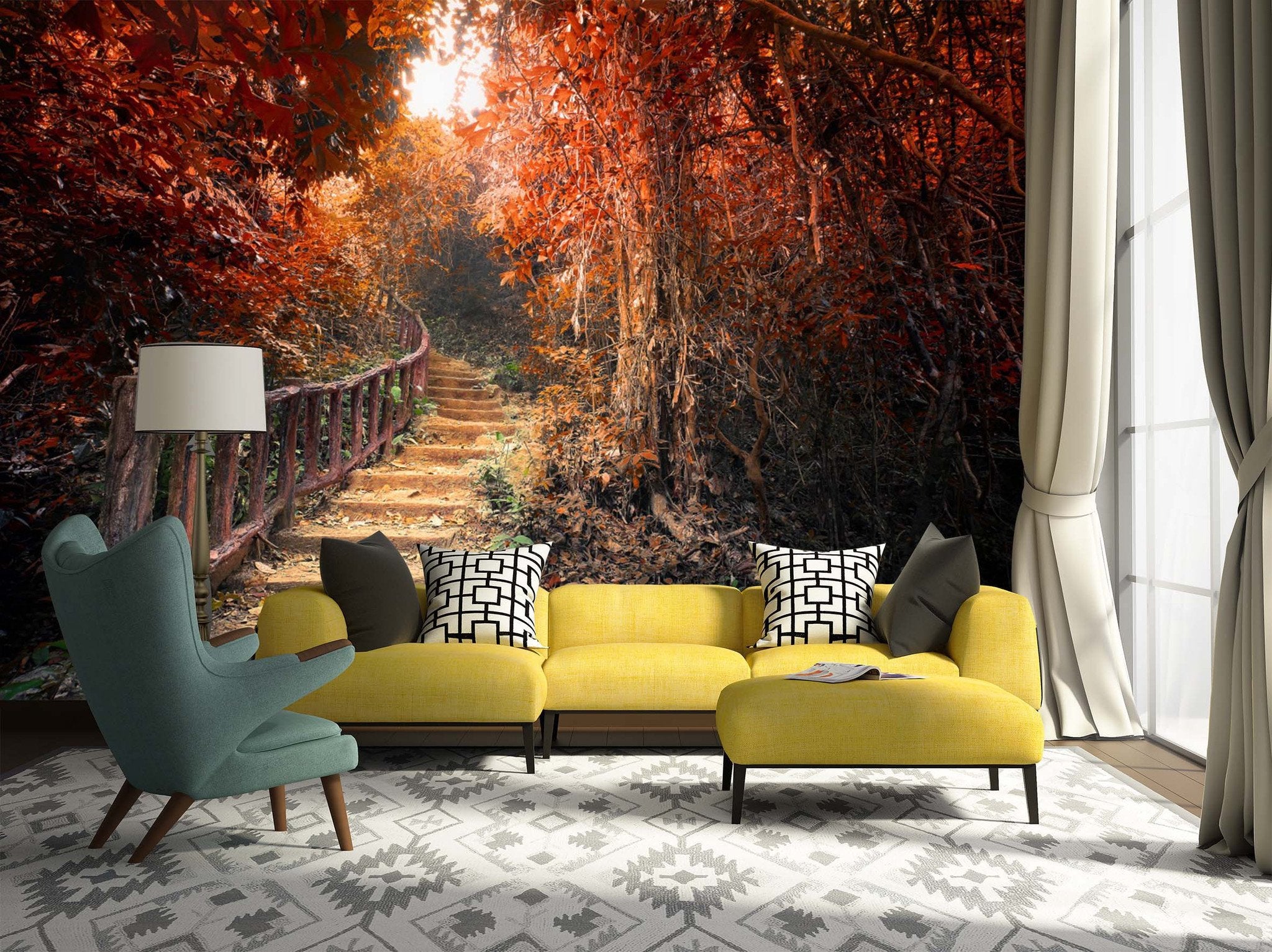 3D Forest Wood Bridge 567 Wallpaper AJ Wallpaper