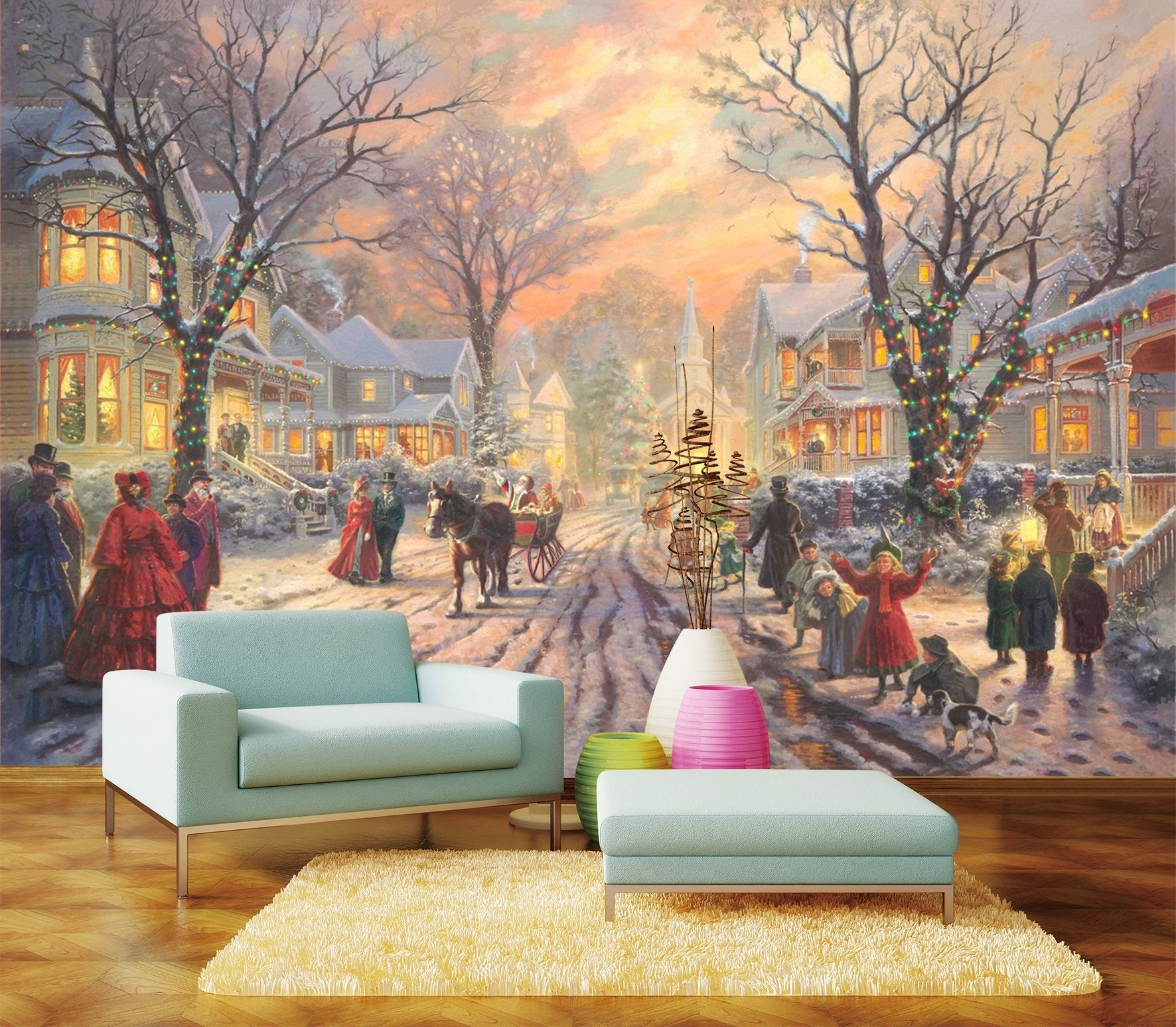 3D Christmas Eve Lively City 65 Wallpaper AJ Wallpaper