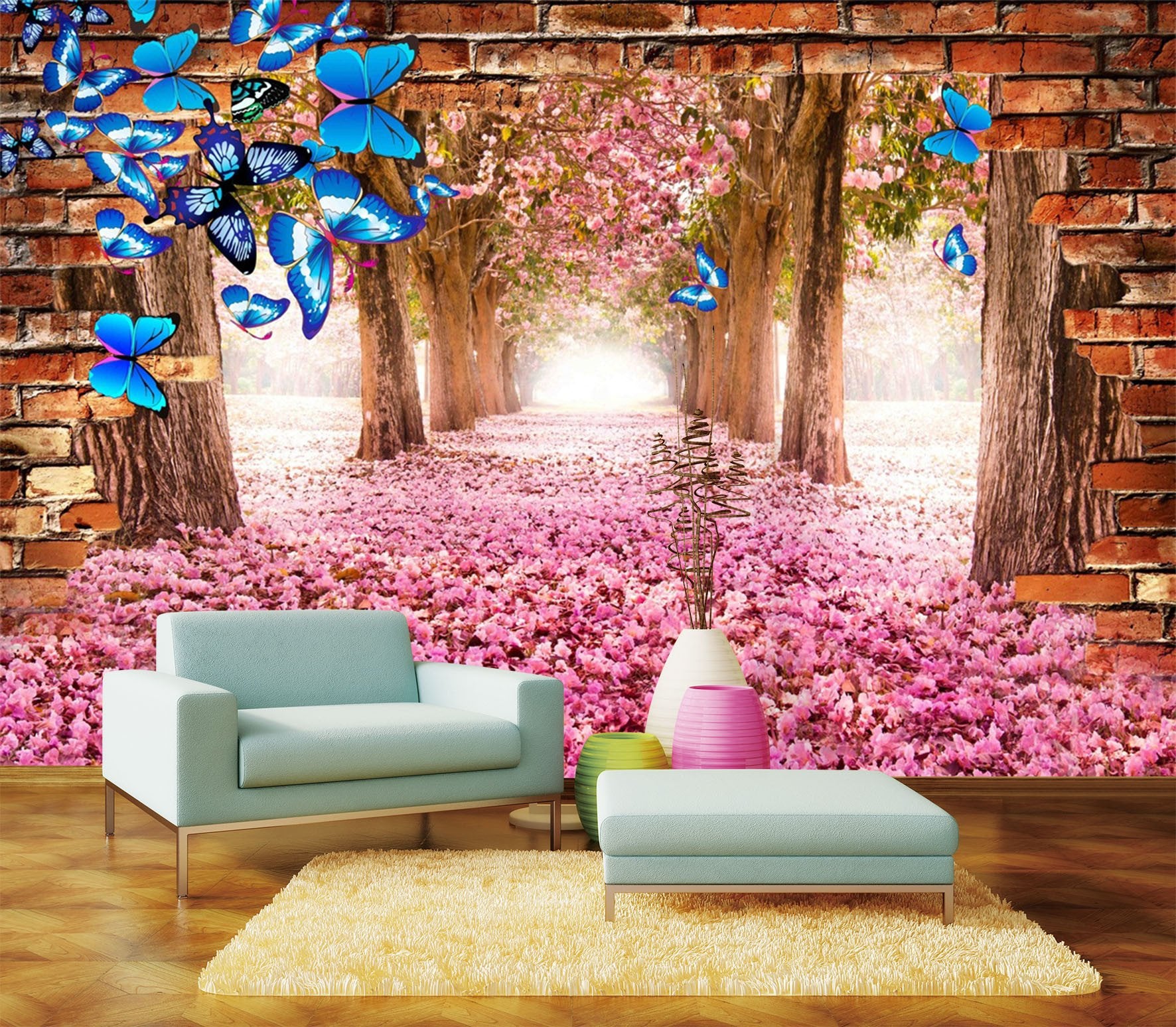 3D Purple Flower Petal On Floor 232 Wallpaper AJ Wallpaper