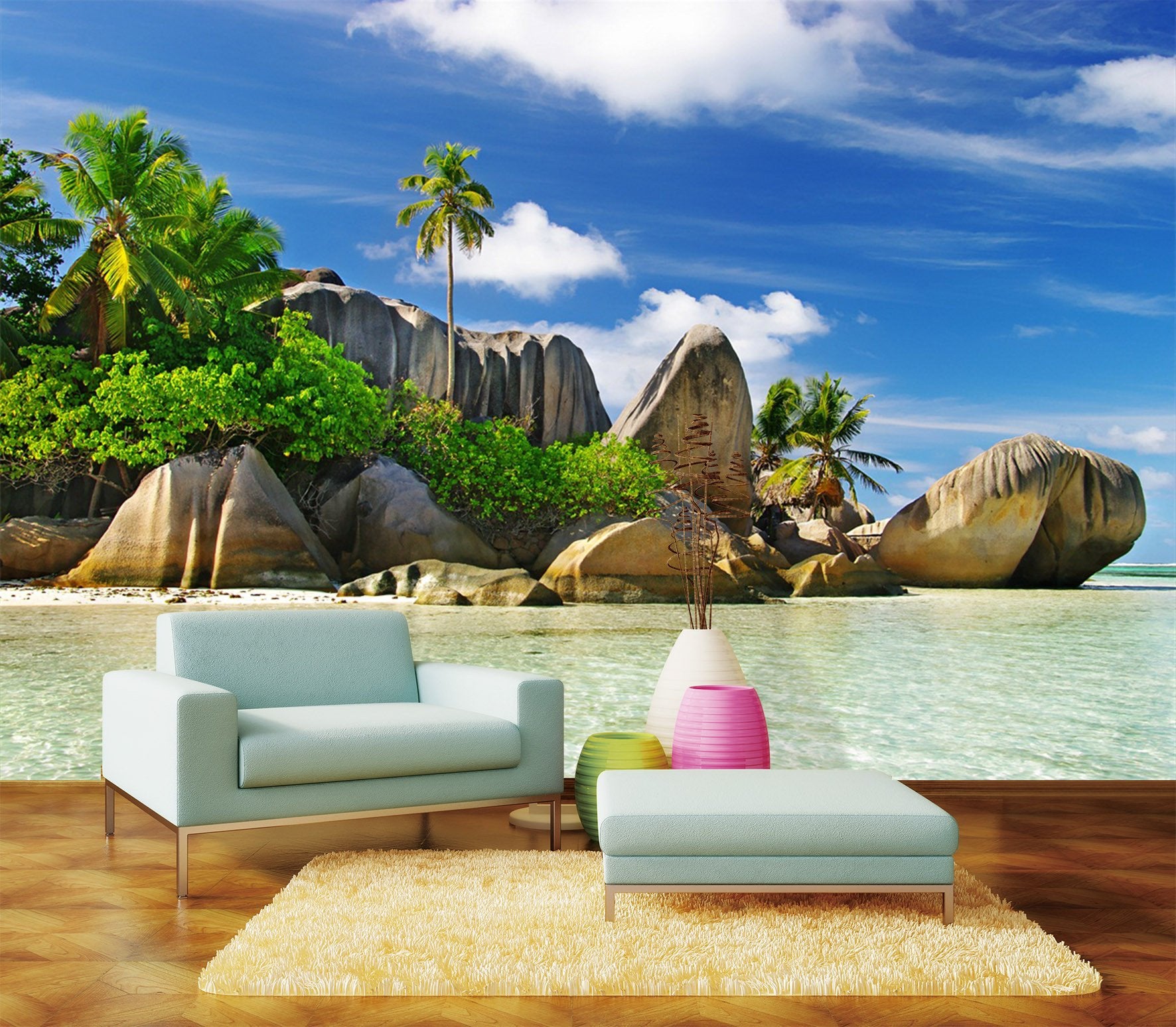 3D Beach Coconut Tree 693 Wallpaper AJ Wallpaper