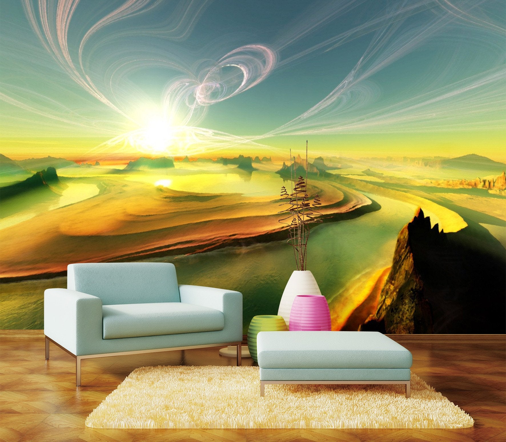 3D Long Jungle Glow River 8 Wallpaper AJ Wallpaper 2