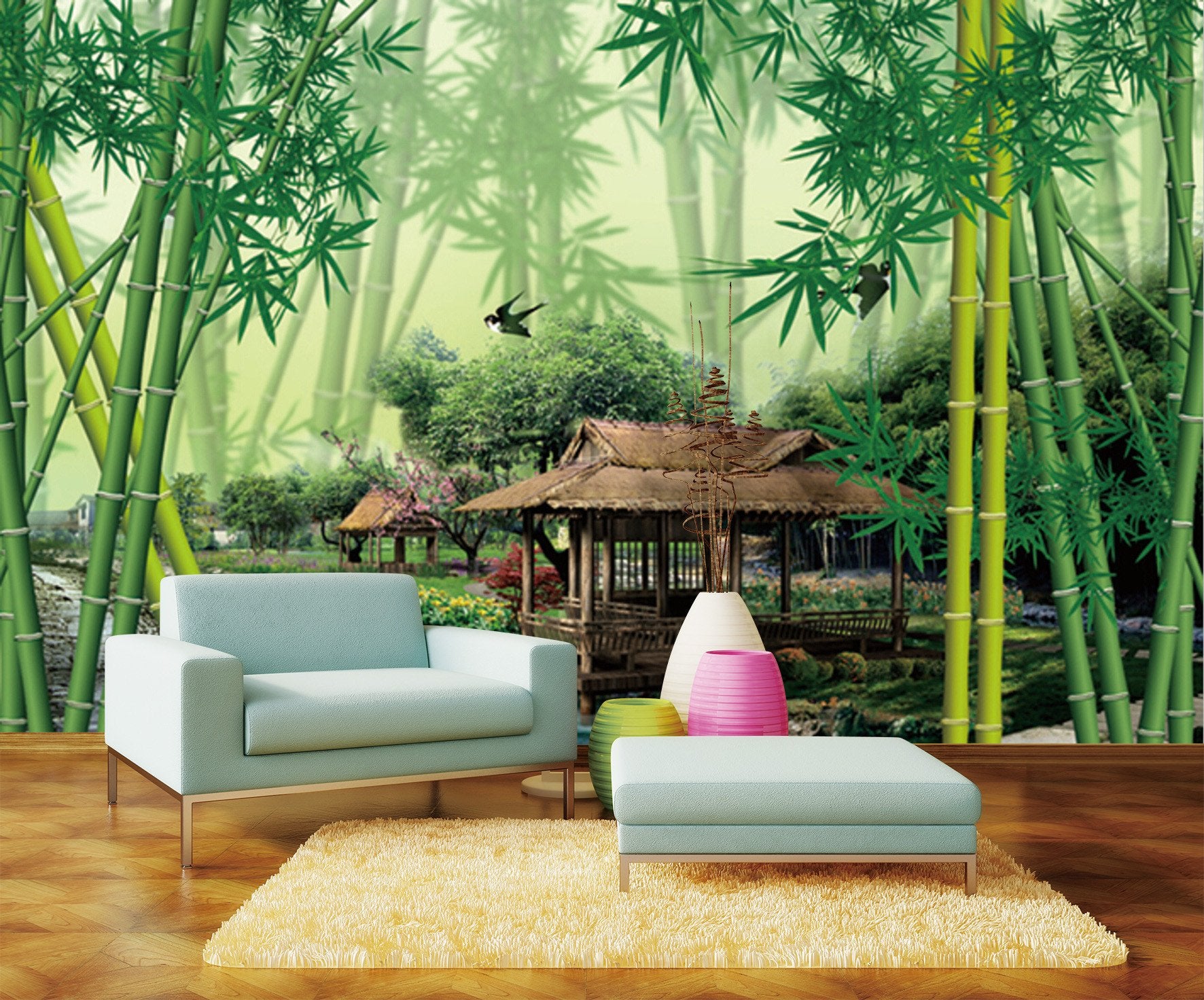 3D Bamboo Forest 109 Wallpaper AJ Wallpaper