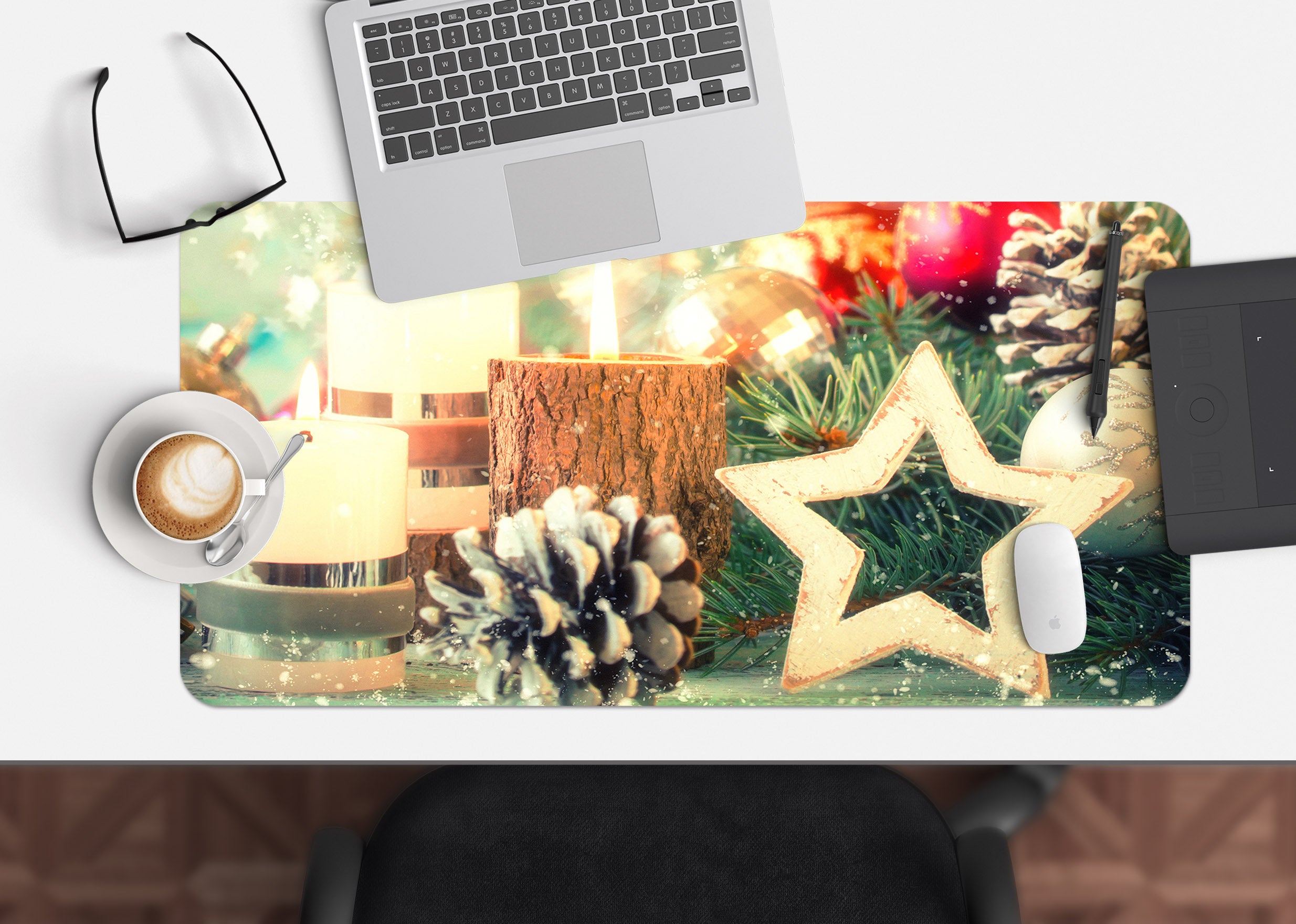 3D Pineta Five-Pointed Star 53174 Christmas Desk Mat Xmas