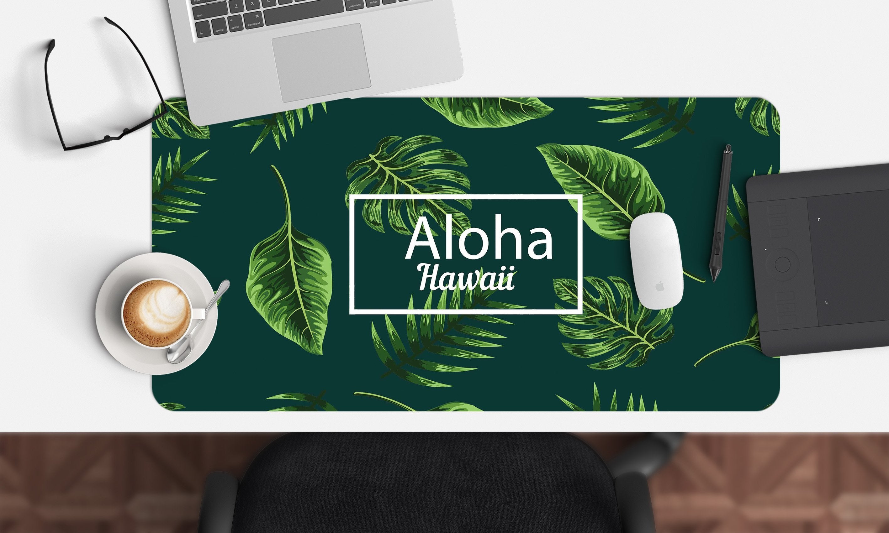 3D Big Leaves 164 Desk Mat Mat AJ Creativity Home