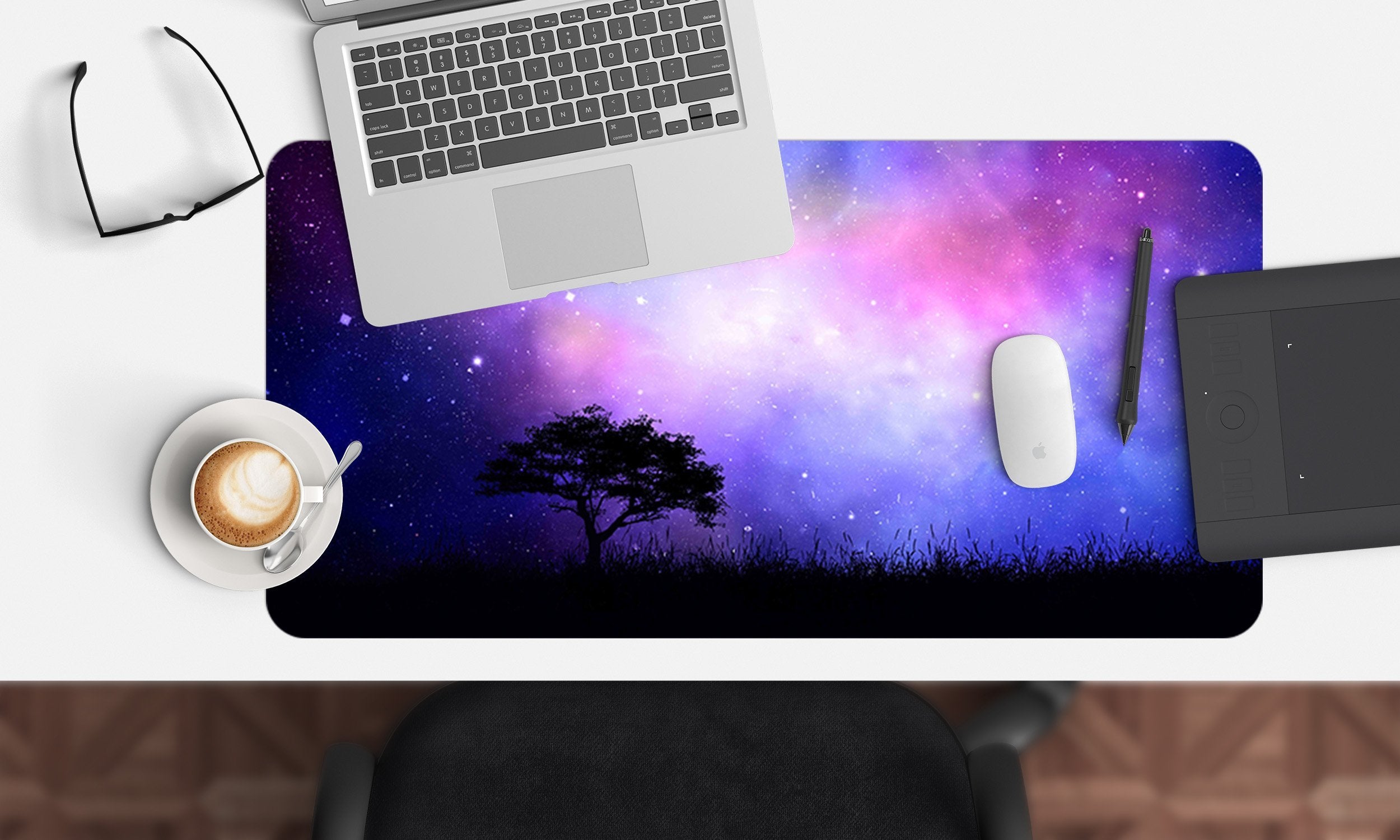 3D Night Stars Tee 024 Desk Mat Mat AJ Creativity Home