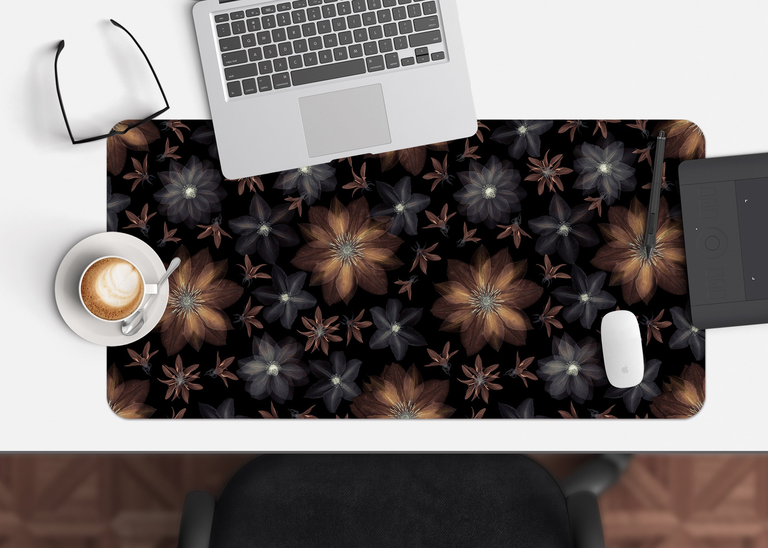 3D Flower Pattern 12471 Assaf Frank Desk Mat