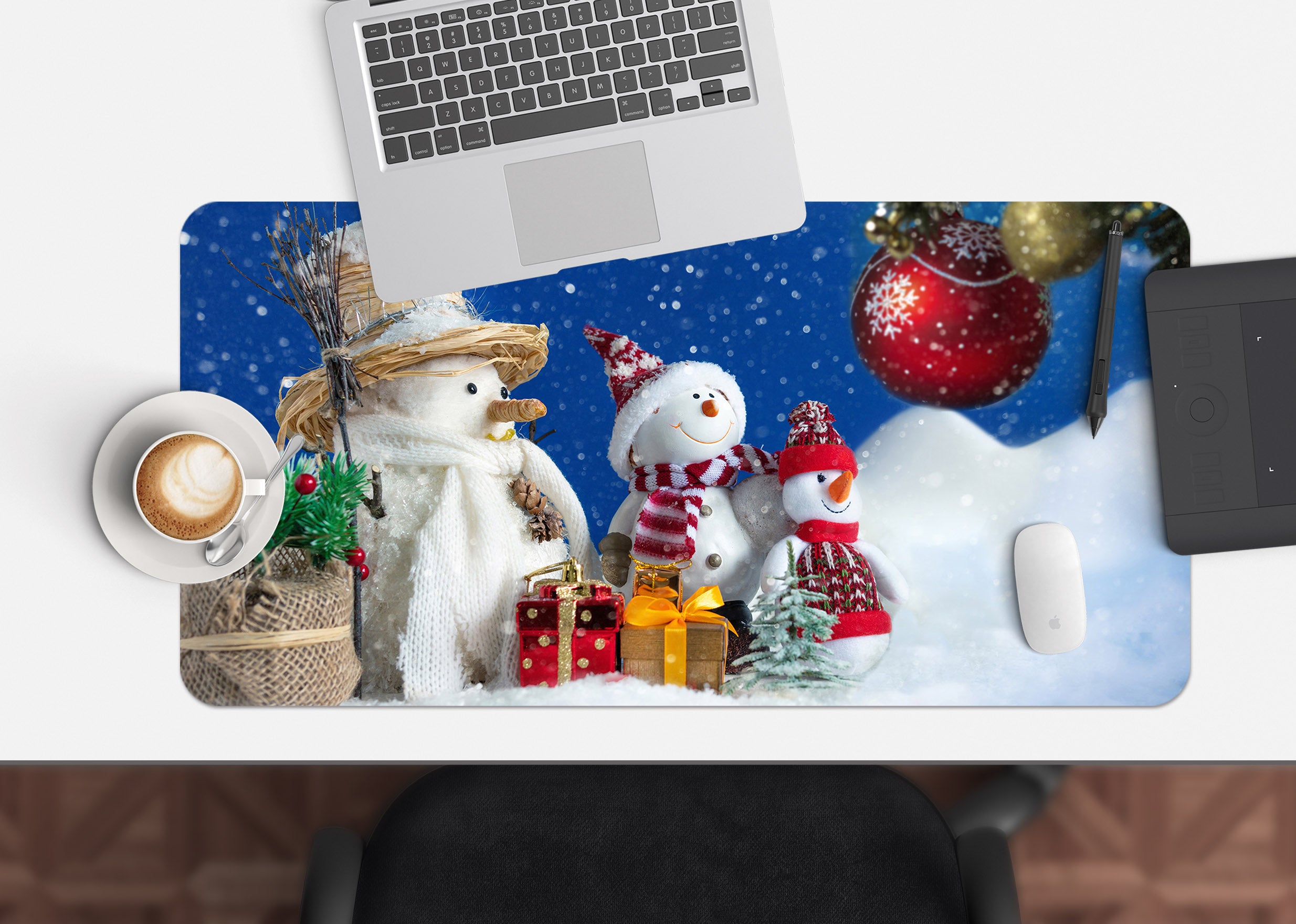 3D Snowman 53247 Christmas Desk Mat Xmas