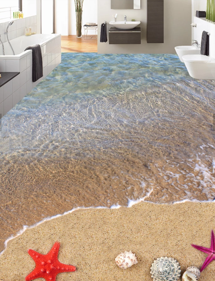 3D Red Starfish 605 Floor Mural Wallpaper Murals Rug & Mat Print Epoxy waterproof bath floor