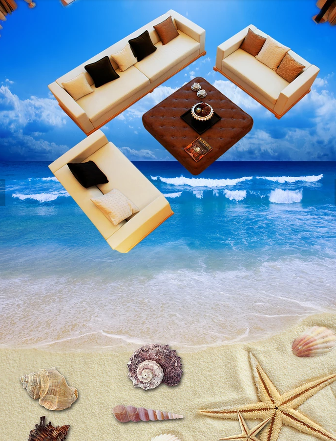 3D Blue Sea 574 Floor Mural Wallpaper Murals Rug & Mat Print Epoxy waterproof bath floor