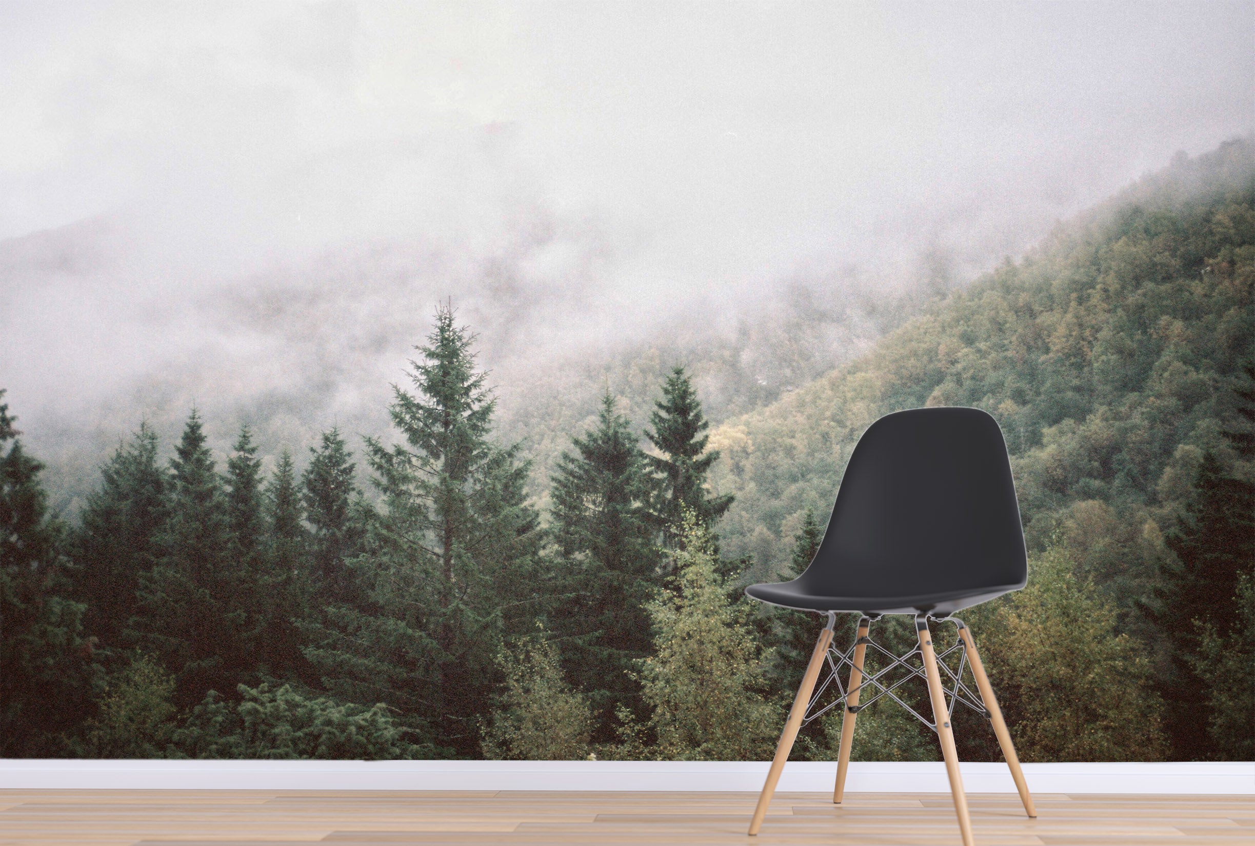 3D Forest Fog 90 Wall Murals