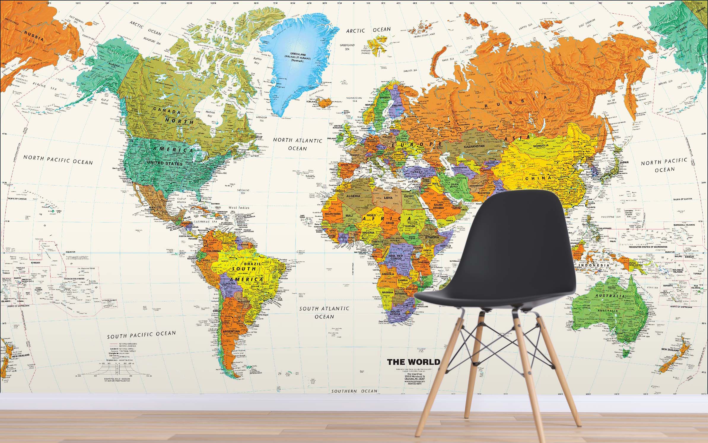 3D Color World Map 112 Wall Murals Wallpaper AJ Wallpaper 2