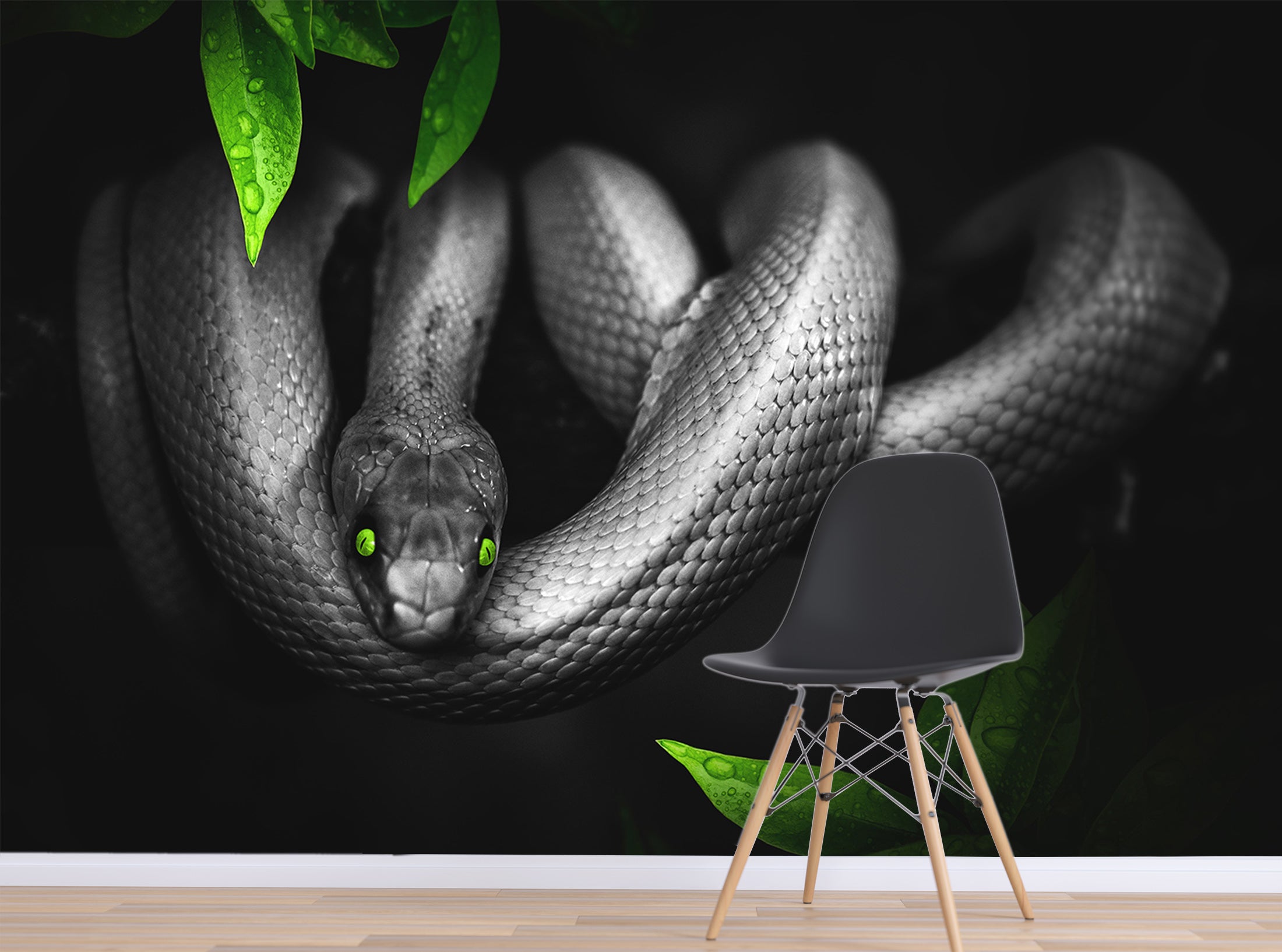3D Black Snake 264 Wall Murals