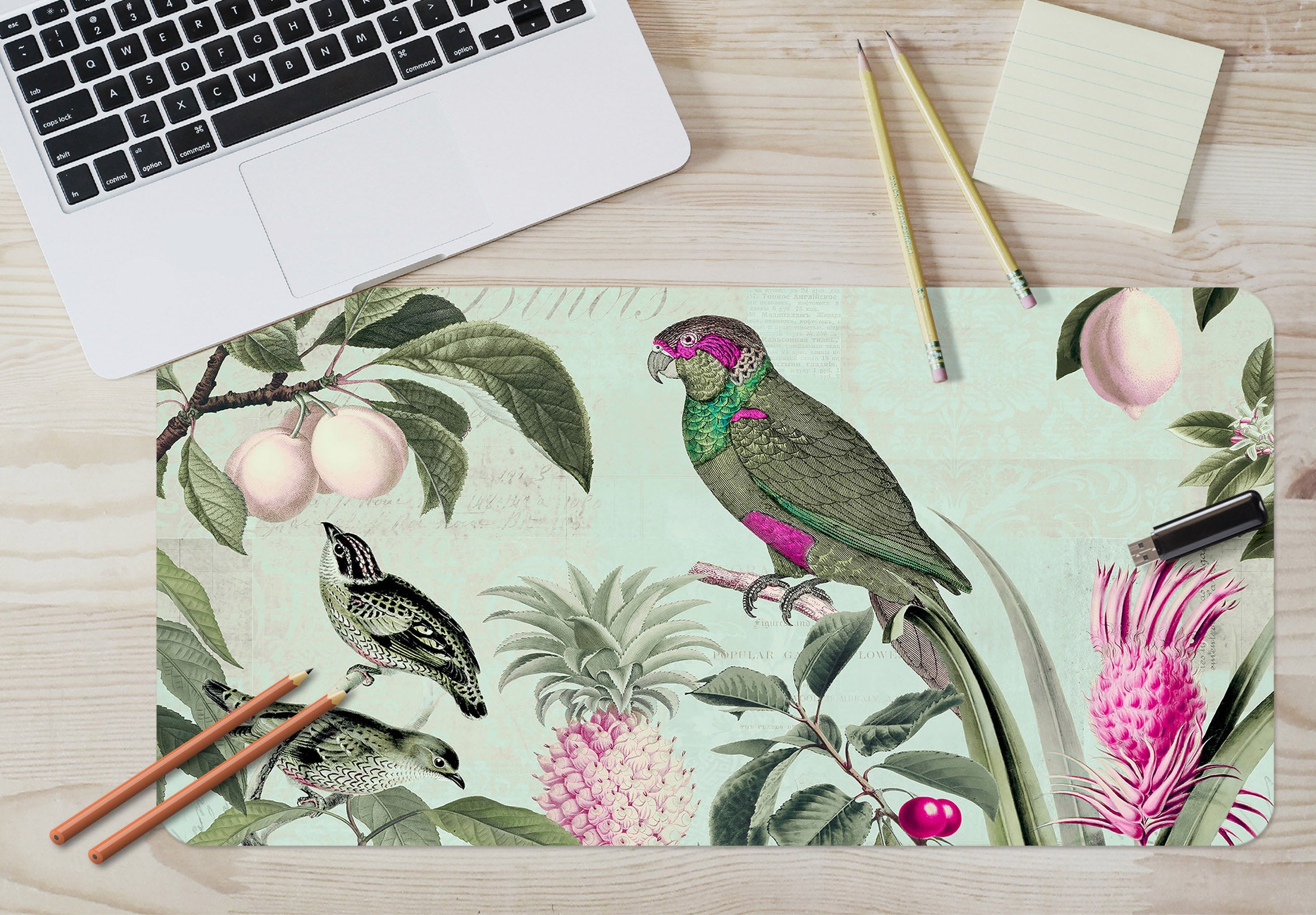 3D Parrot Fruit 999 Andrea Haase Desk Mat