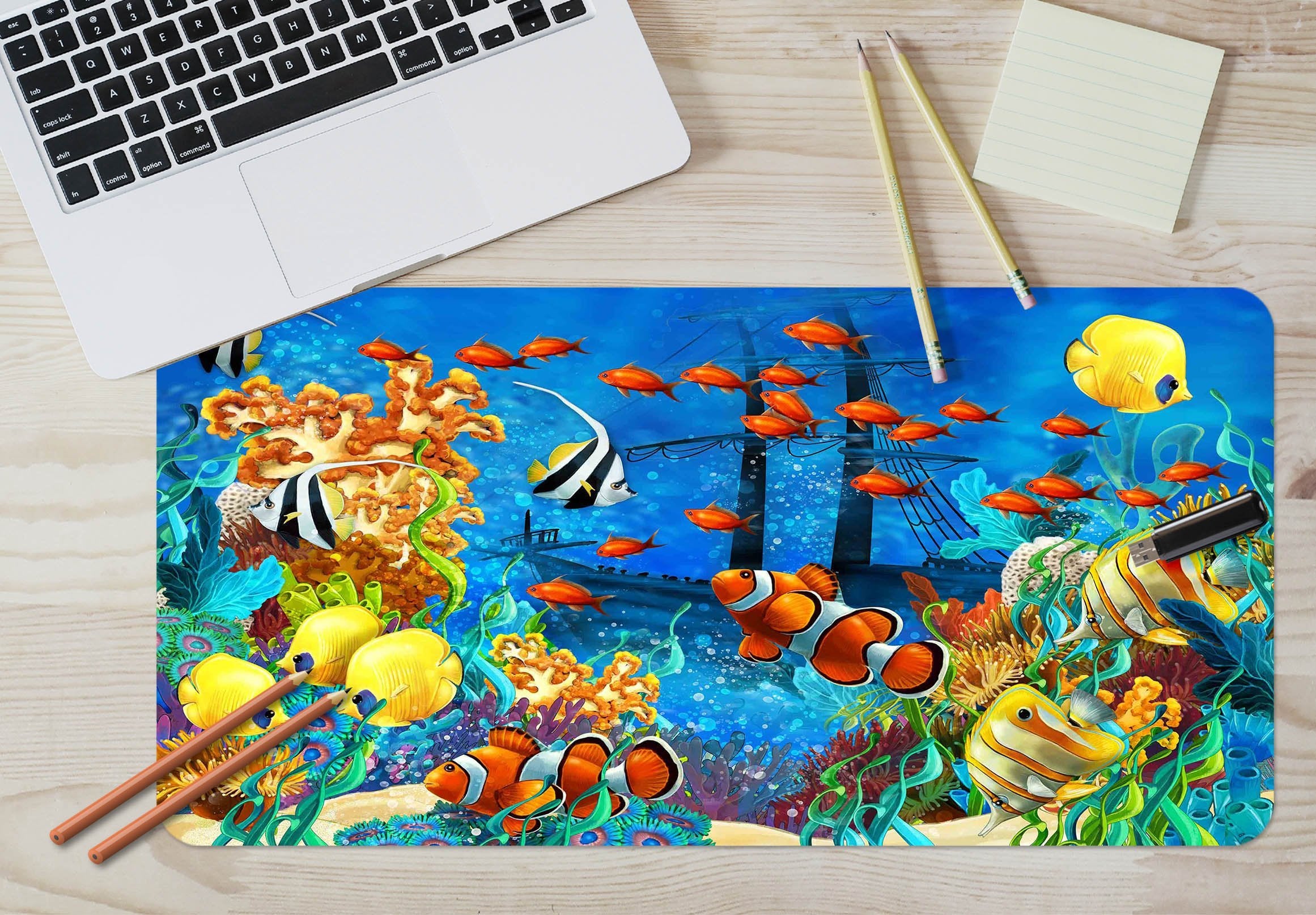 3D Underwater World 047 Desk Mat Mat AJ Creativity Home