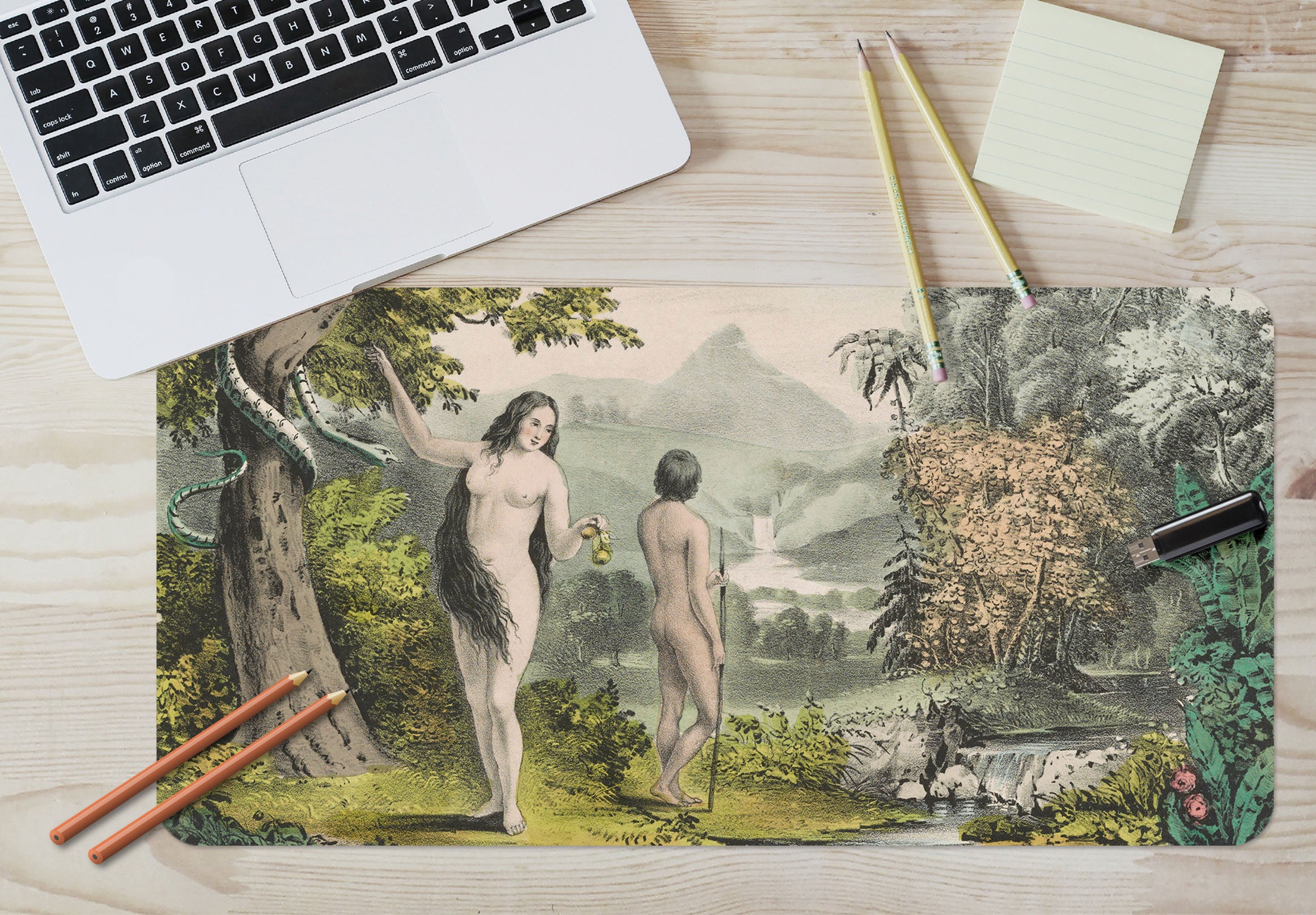 3D Forest Woman 155 Andrea Haase Desk Mat