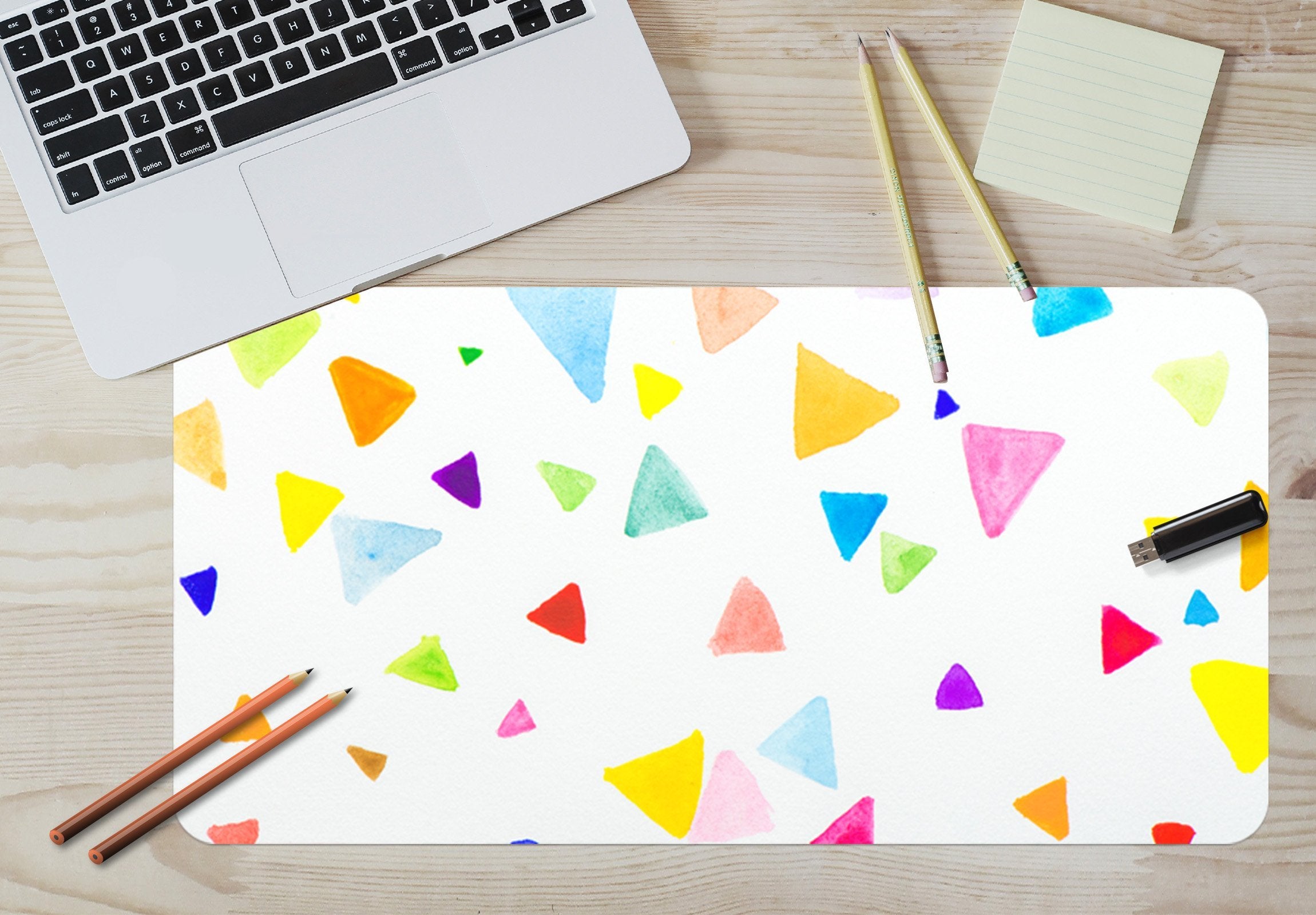3D Colored Triangle 001 Desk Mat Mat AJ Creativity Home
