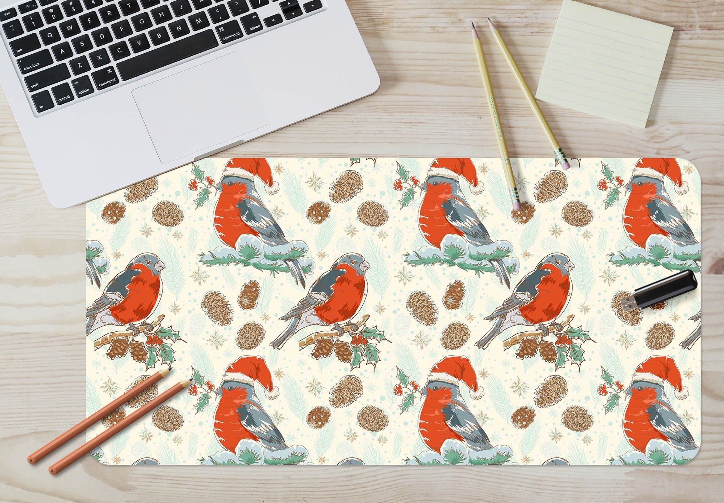 3D Fat Bird Hat 032 Desk Mat Mat AJ Creativity Home