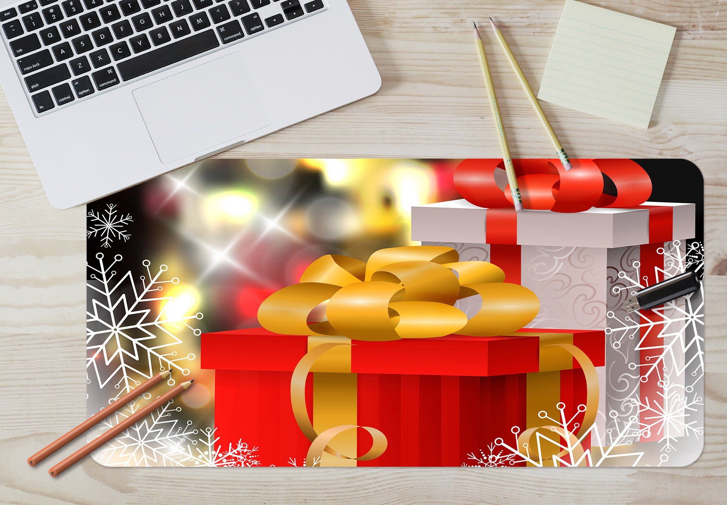 3D Red Gift Box 53189 Christmas Desk Mat Xmas