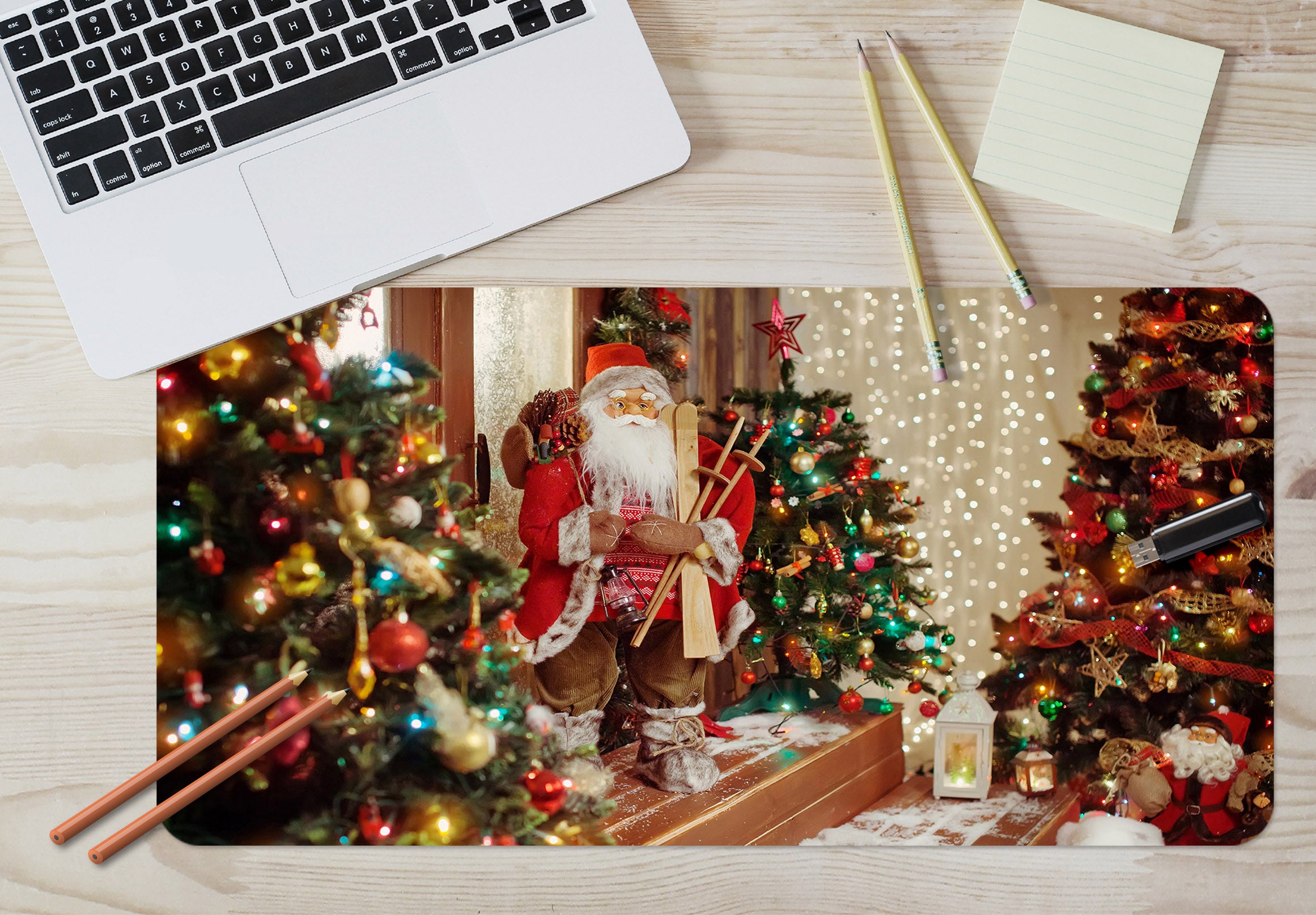 3D Tree Santa 53200 Christmas Desk Mat Xmas