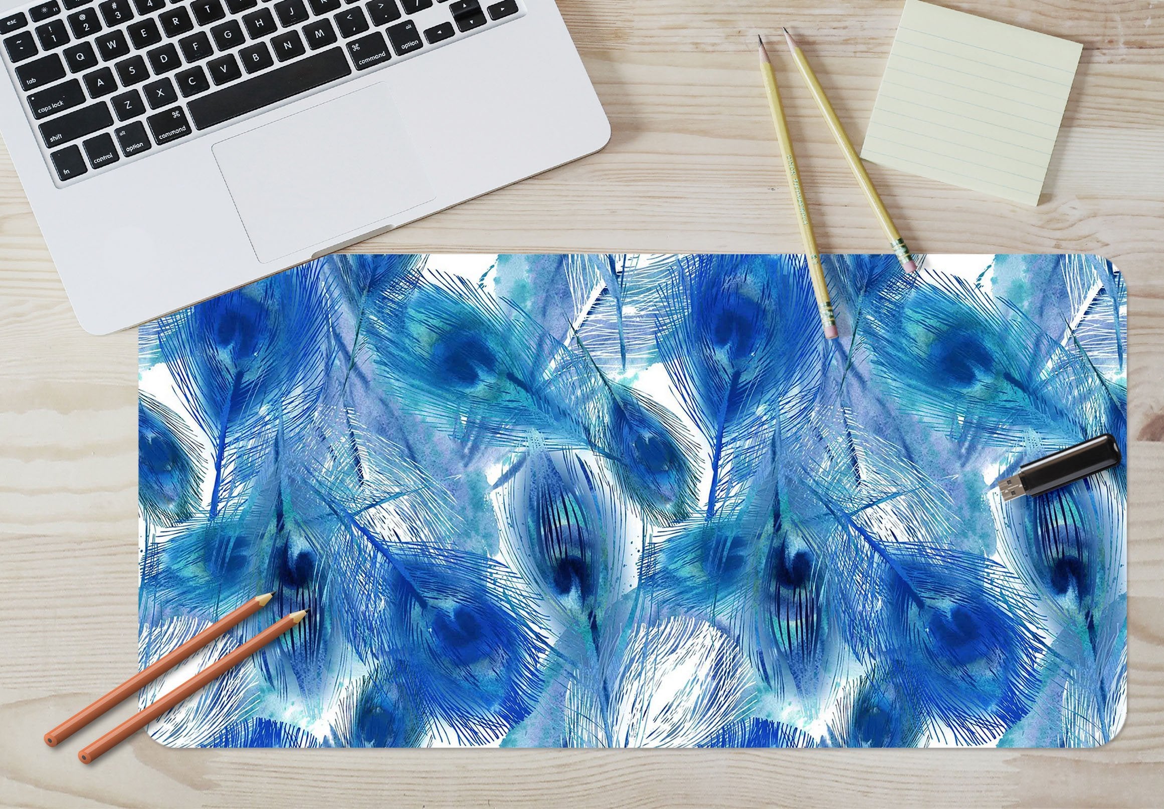 3D Peacock Feather 154 Desk Mat Mat AJ Creativity Home