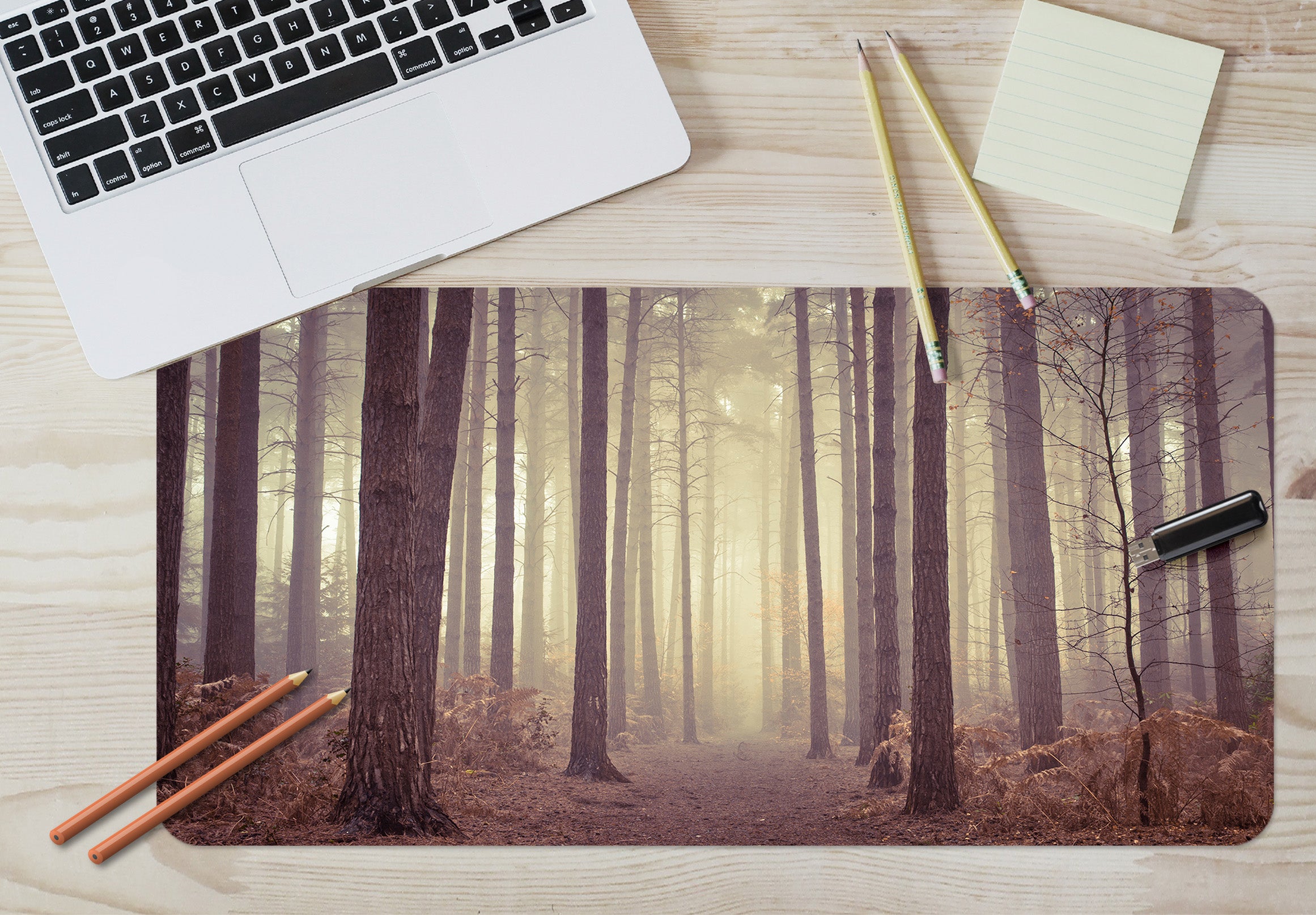 3D Forest Trees 7715 Assaf Frank Desk Mat