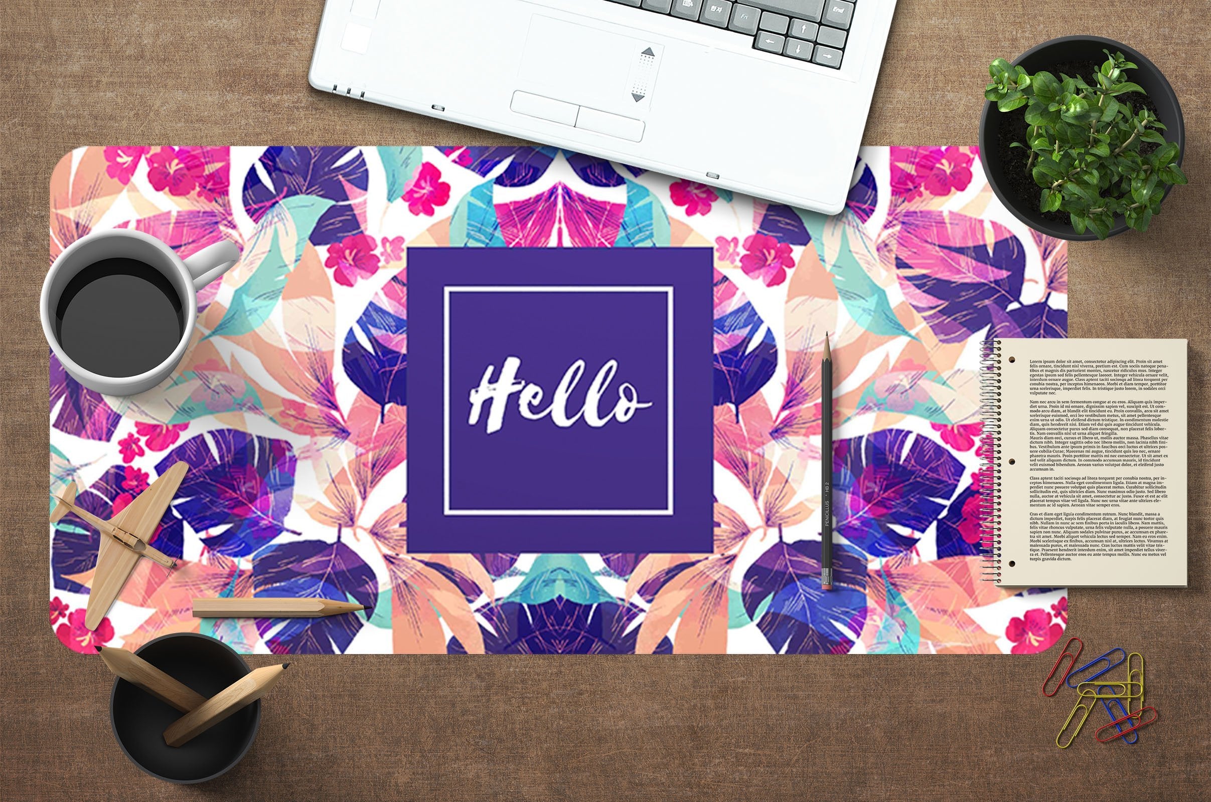 3D Falling Plants 089 Desk Mat Mat AJ Creativity Home