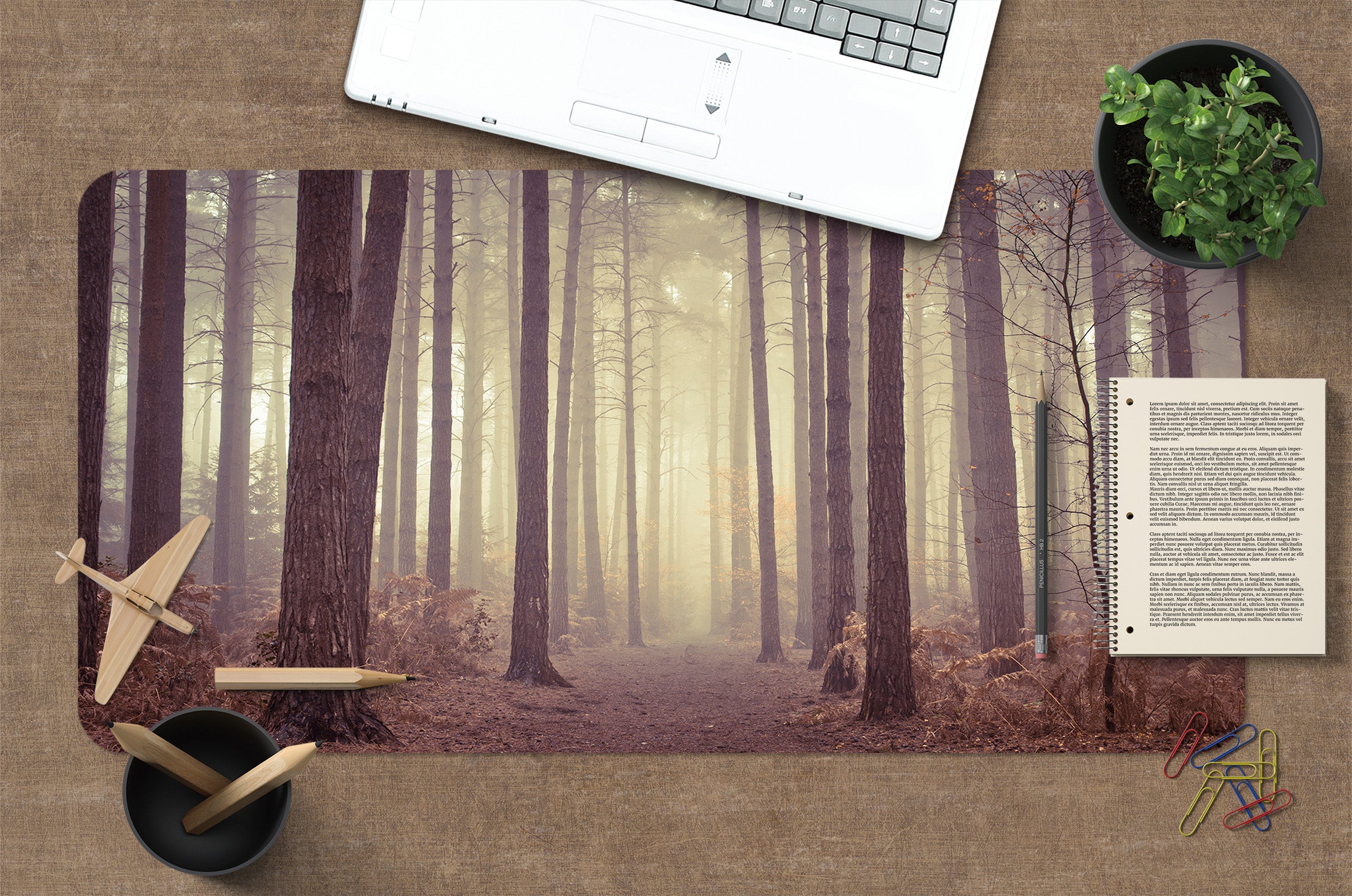 3D Forest Trees 7715 Assaf Frank Desk Mat